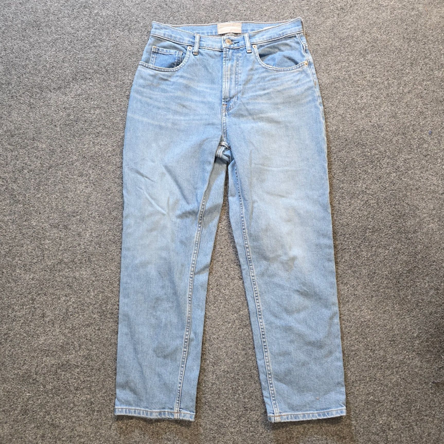 Everlane Everlane Jeans Women High Rise Cheeky Tapered Leg Denim Cropped Blue 28 Regular Inseam 27 90s Distressed—Capable Capsule Basic Size 28" / US 6 / IT 42 - 2 Thumbnail
