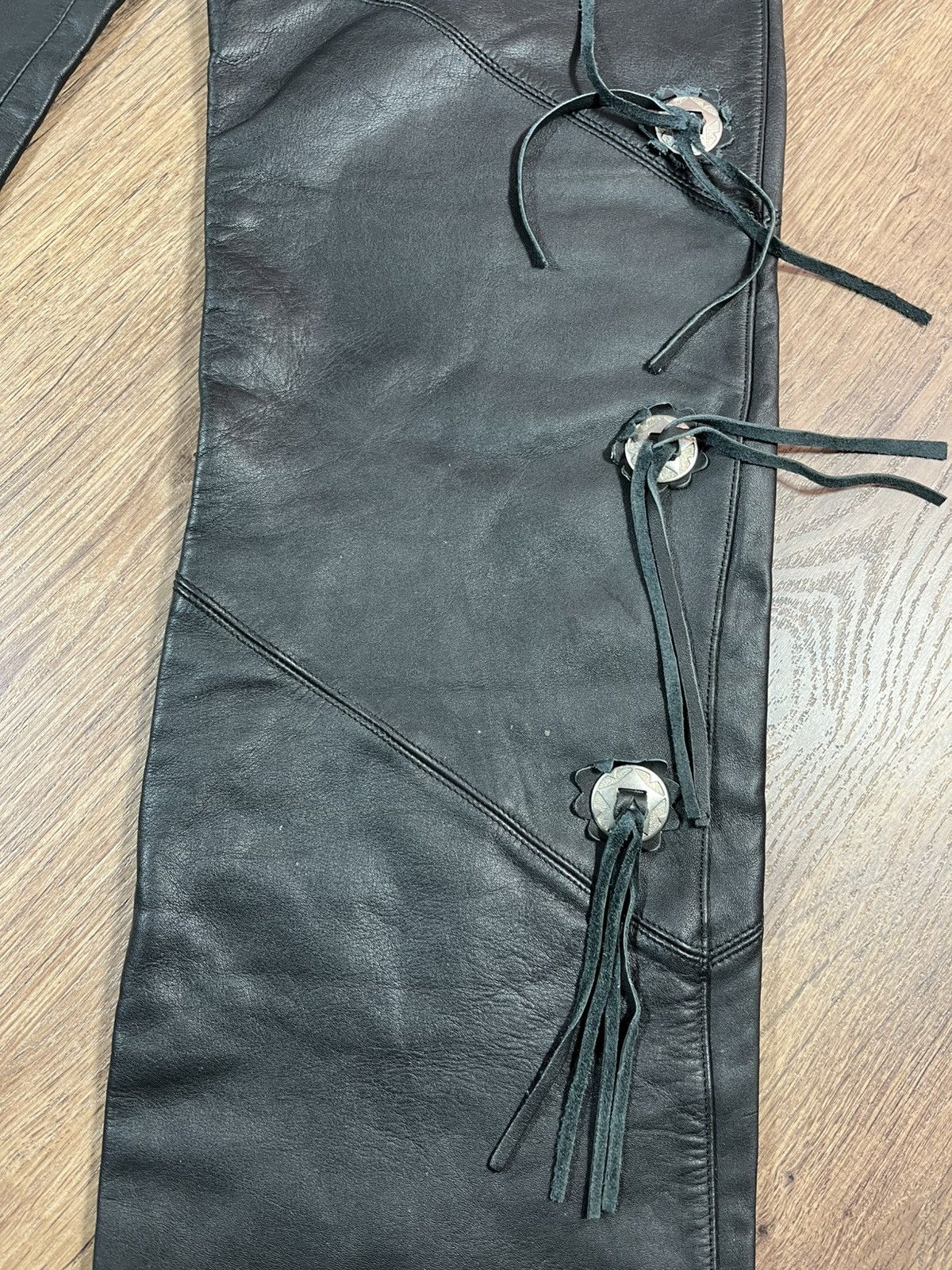 Vintage Vintage Leather Moto Bikers Chaps IXS Rare Size US 34 / EU 50 - 6 Thumbnail