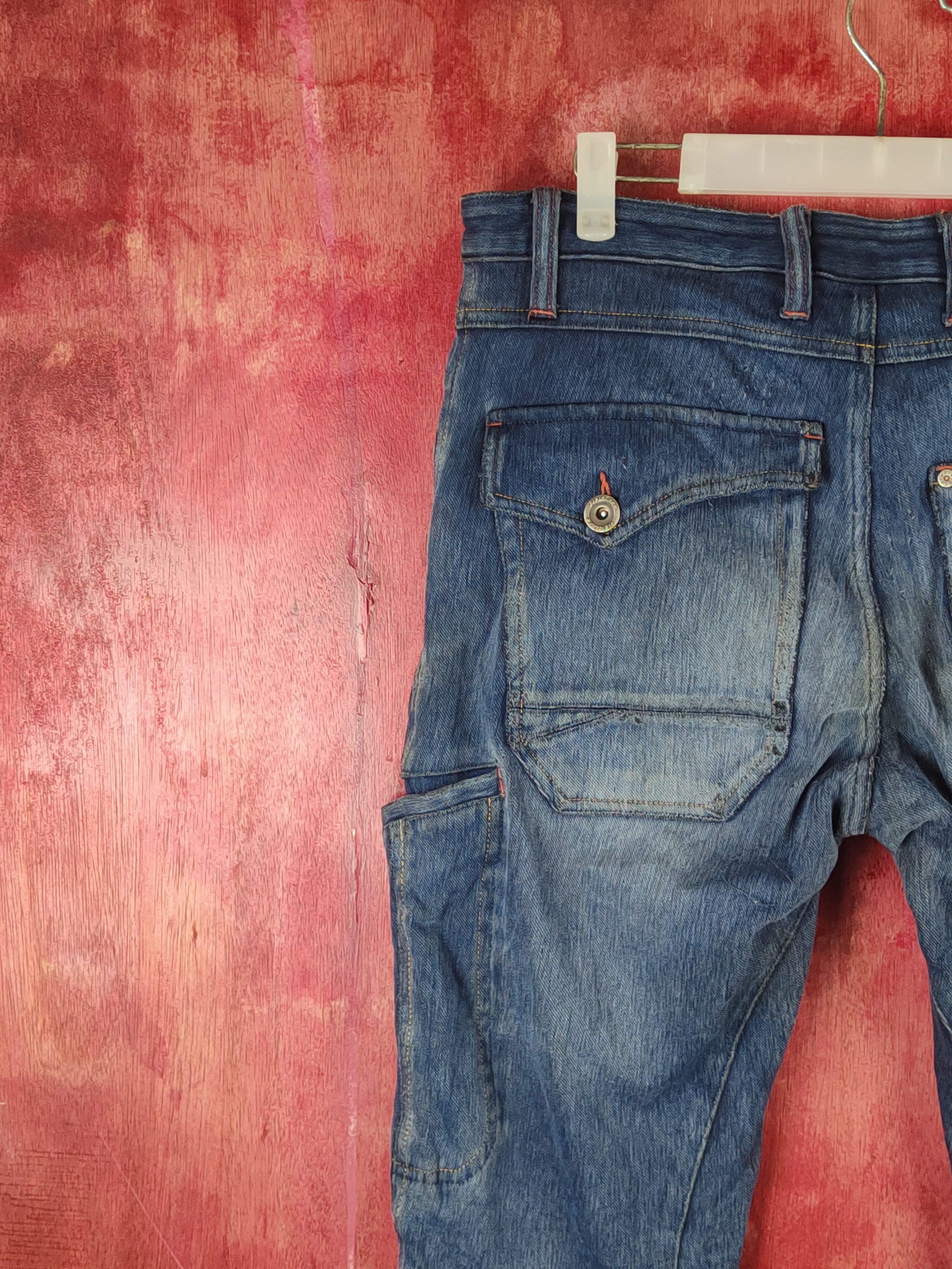 Japanese Brand FieldCore Dark Blue Faded Distressed Ripped Jeans #S2362 Size US 33 - 8 Thumbnail