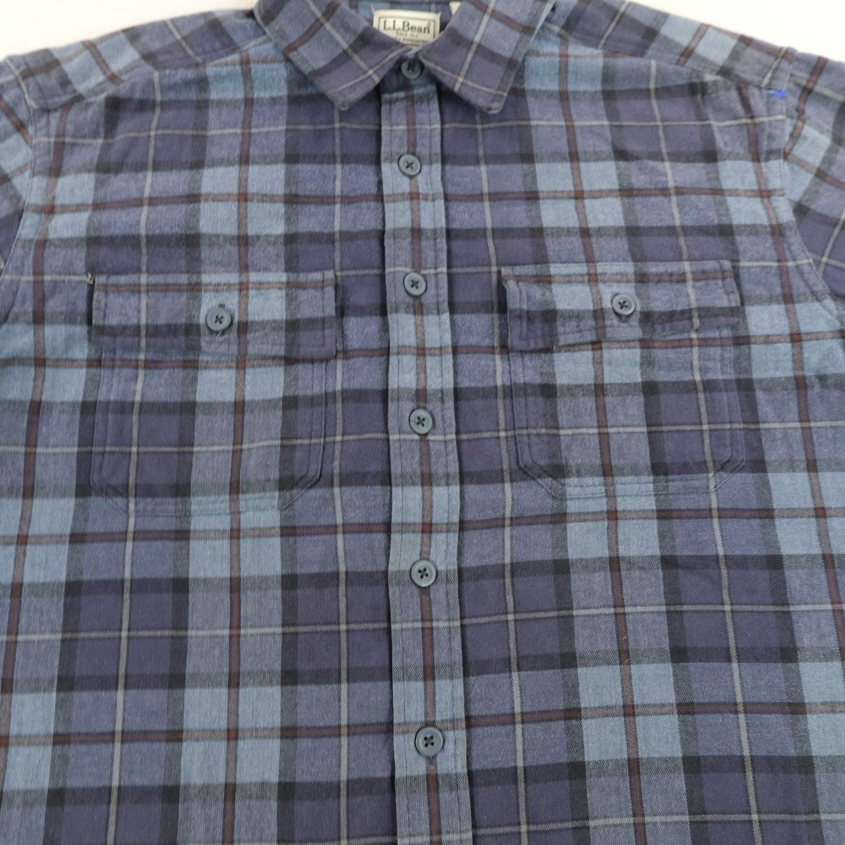 Vintage VINTAGE LL Bean Shirt Mens Large Blue Gray Plaid Flannel Button-Up Casual Outdoors Workwear Size US L / EU 52-54 / 3 - 3 Thumbnail