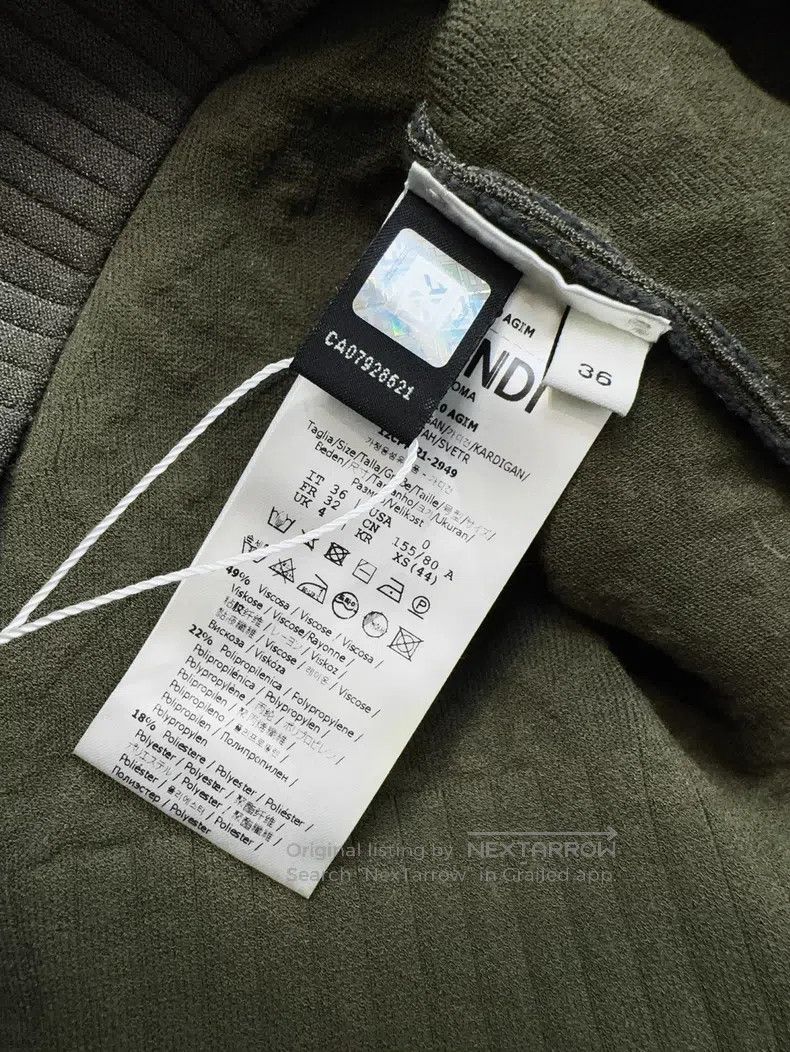 Fendi Fendi Vintage Green Relief Double F Logo Knit Cardigan Coa Size XXS / US 00 / IT 34 - 7 Thumbnail