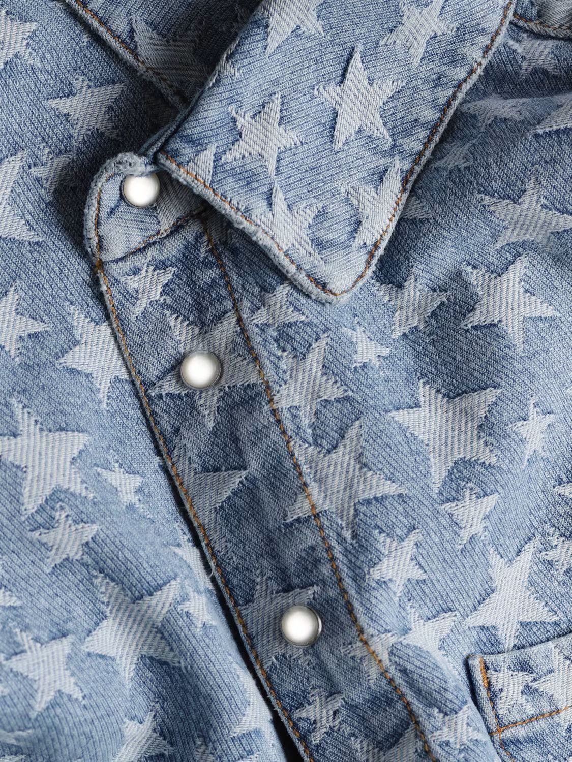 ERL o1mle0724 Denim Jacquard Overshirt in Blue Size US L / EU 52-54 / 3 - 5 Thumbnail