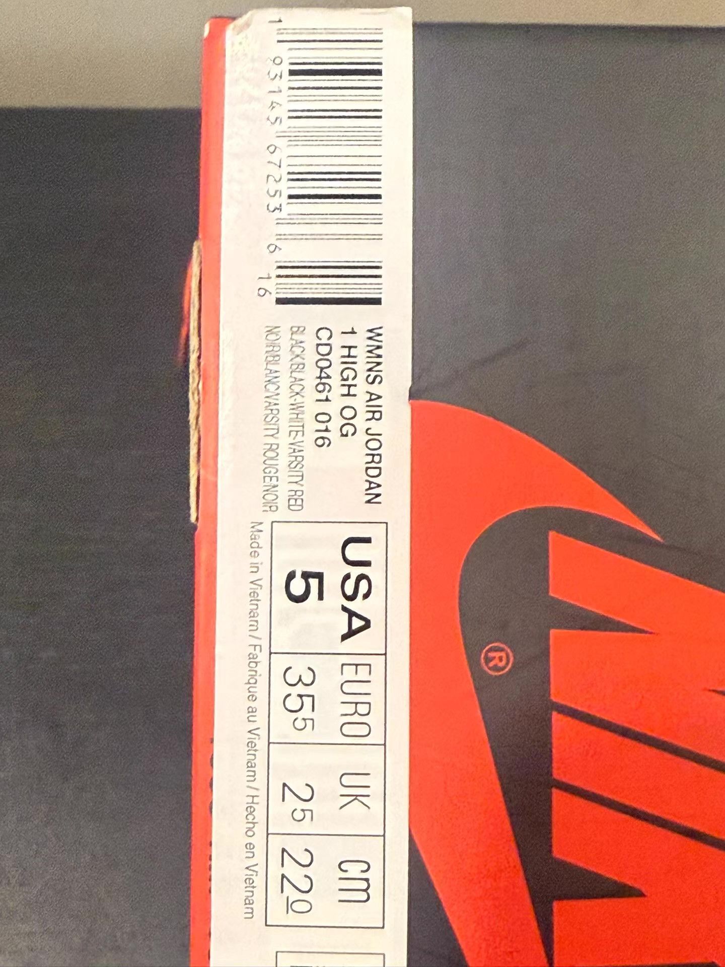 Nike Jordan Air Jordan 1 High OG Black Toe Red Satin Ｑ20 Size US 5.5 / IT 35.5 - 3 Thumbnail
