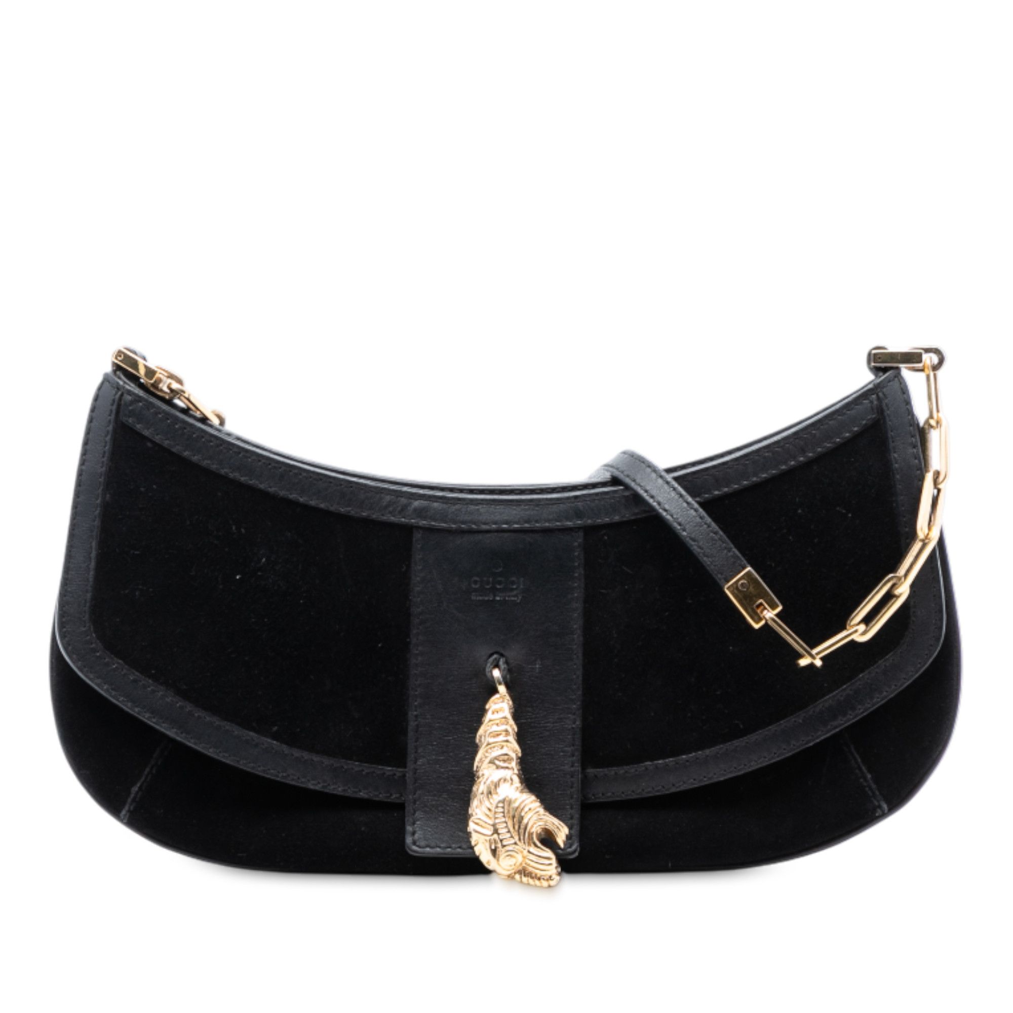 Gucci Gucci Suede Tiger Head Crossbody Size ONE SIZE - 1 Thumbnail