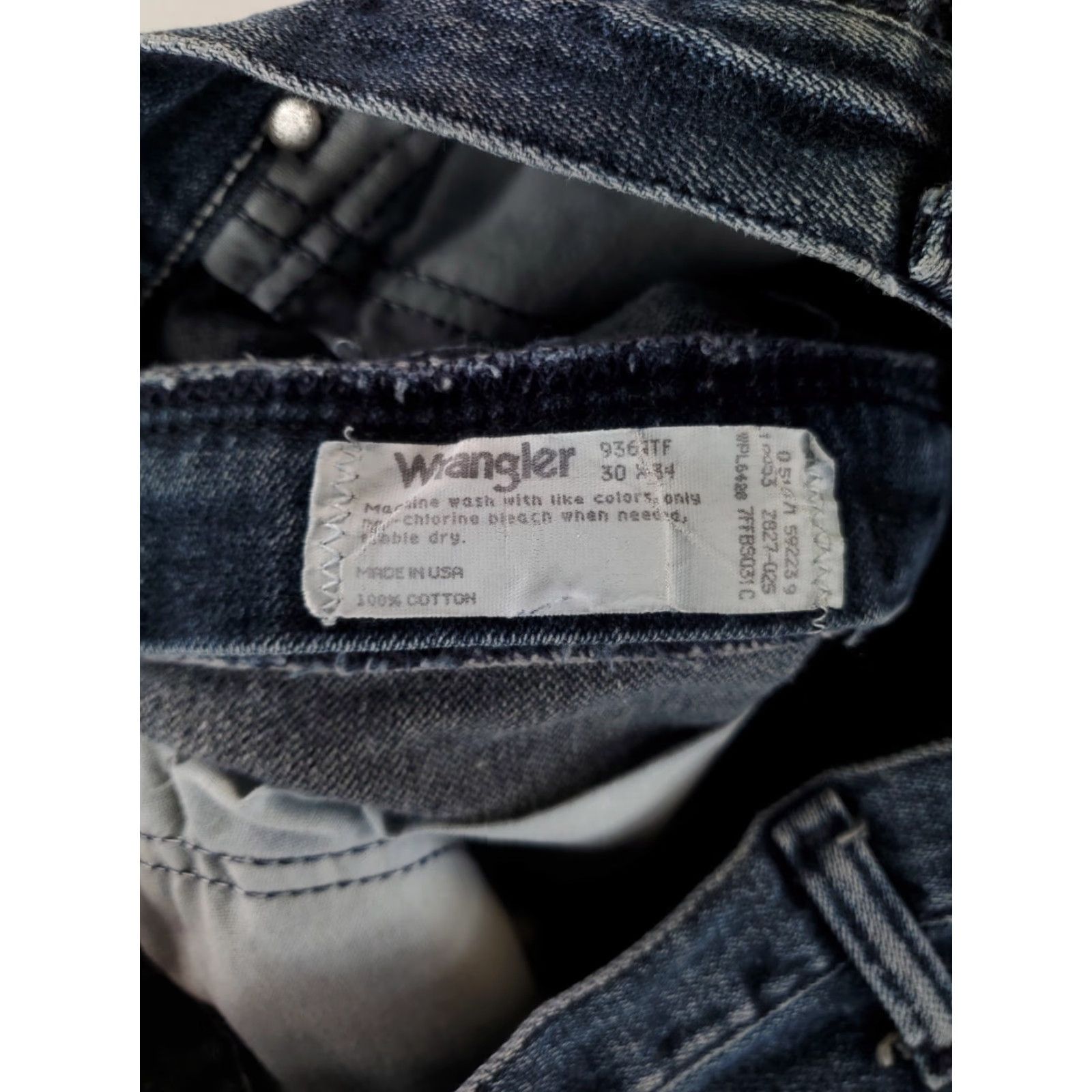 Wrangler VINTAGE Wrangler Jeans Mens 29x34 Dark Blue Acid Wash Made USA 90s Straight Jeans Mens Size US 29 - 4 Thumbnail