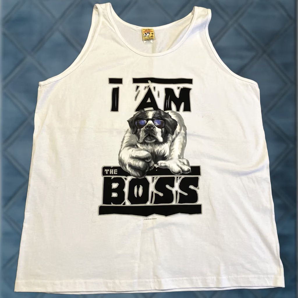 Big Dogs Vintage Big Dogs White Tank Top Men's XXL NWOT 2003 I AM THE BOSS Size US XXL / EU 58 / 5 - 1 Thumbnail