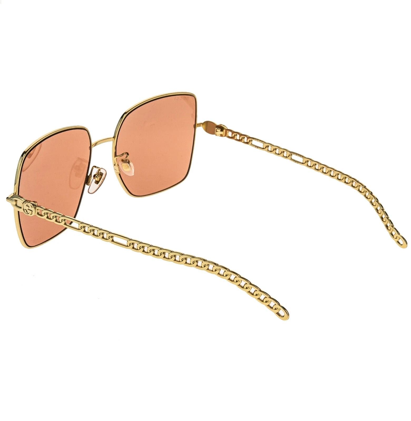 Gucci GUCCI GG0724S CHAIN 0724 Gold Orange Sunglasses 005 Size ONE SIZE - 9 Thumbnail