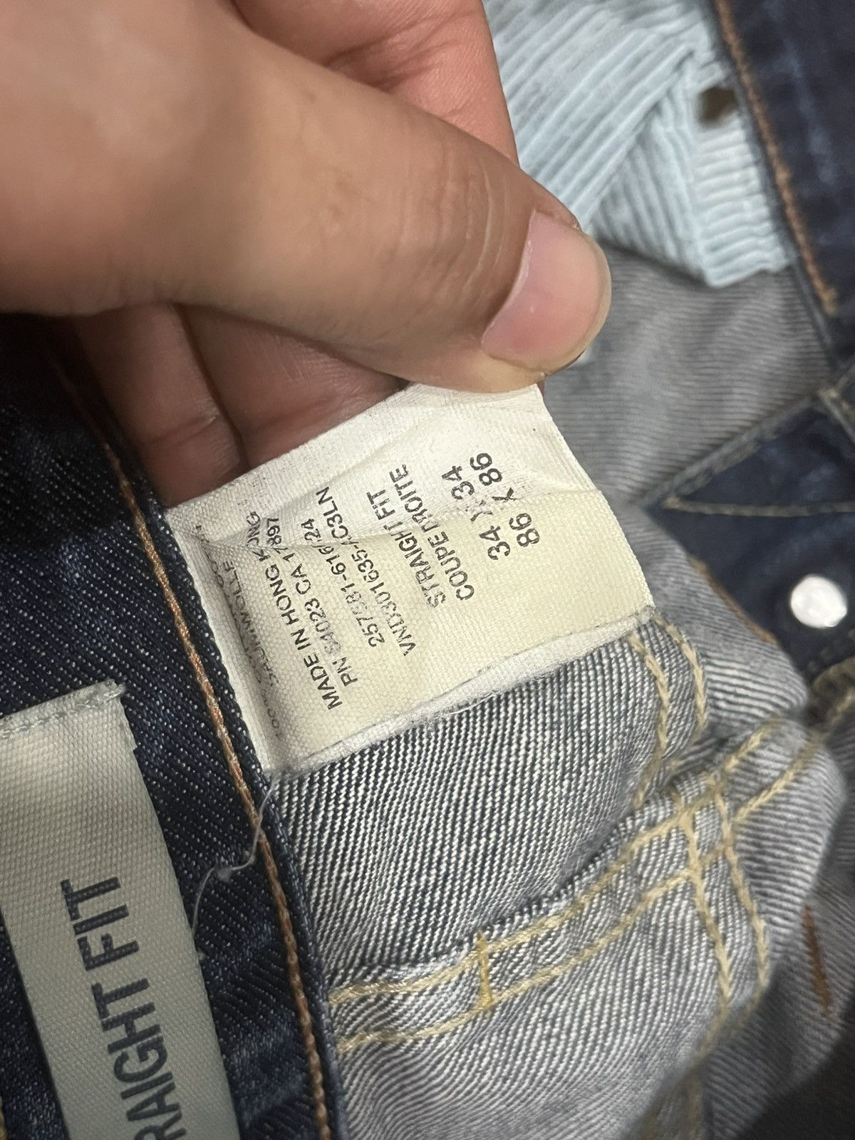Gap × Yeezy Gap Blue Washed Paint Splattered Distressed Straight Jeans Size US 34 / EU 50 - 19 Thumbnail