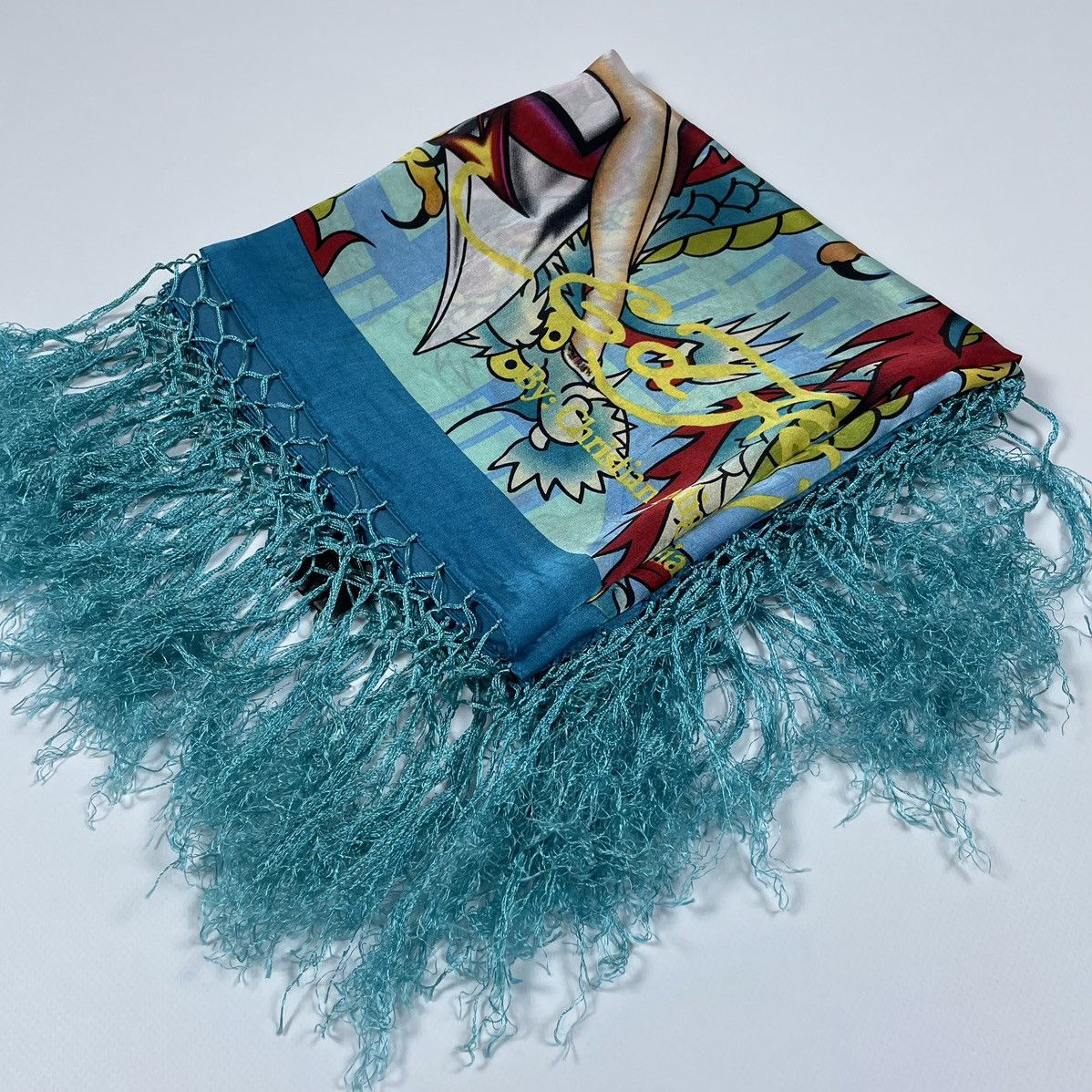 Ed Hardy Ed Hardy Christian Audigier Silk Scarf “Death or glory “ Size ONE SIZE - 4 Thumbnail