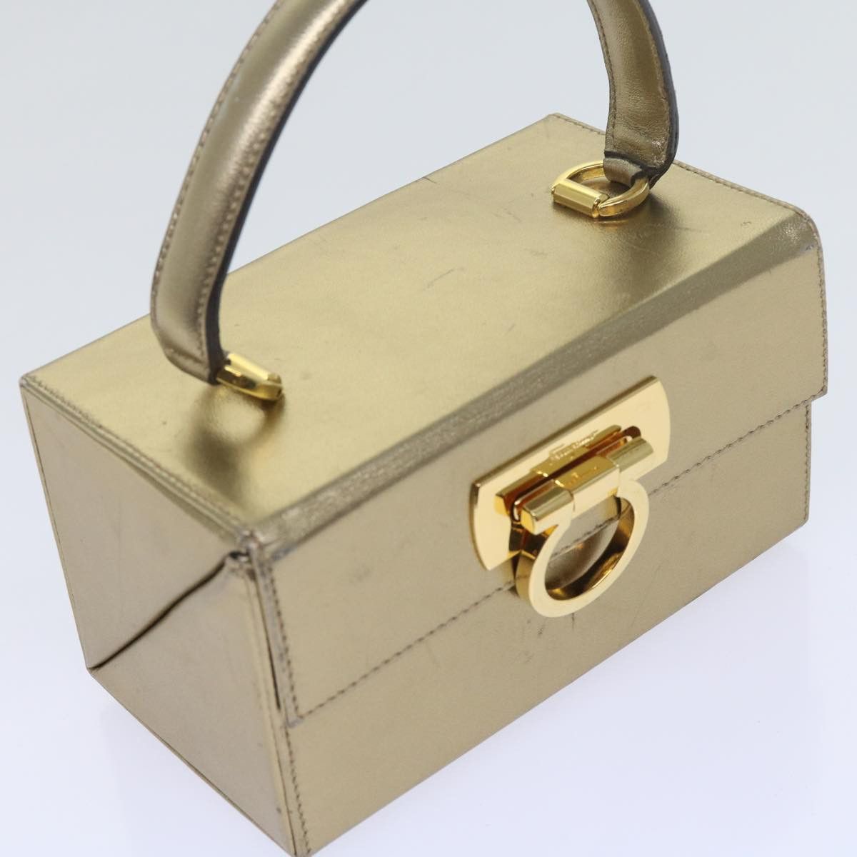 Salvatore Ferragamo Salvatore Ferragamo Gancini Hand Bag Leather Gold Tone Size ONE SIZE - 6 Thumbnail