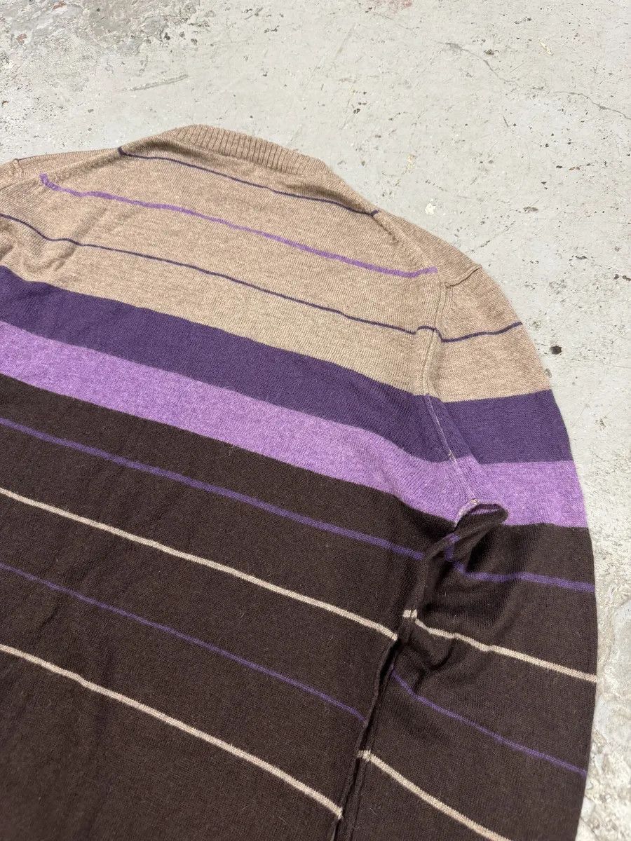 Designer × Dolce & Gabbana × Vintage 2000s Dolce & Gabbana Gradient Striped Purple & Brown Sweater Size US M / EU 48-50 / 2 - 8 Thumbnail