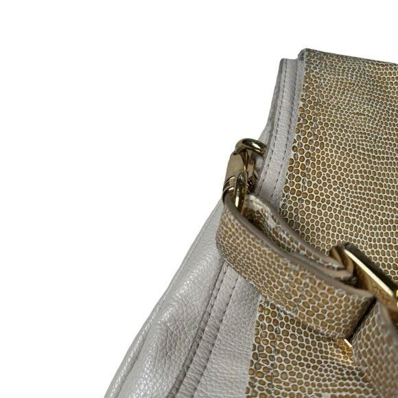 Genuine Leather CC Skye Onie Messenger Crossbody Bag Snake Embossed in Beige Size ONE SIZE - 9 Thumbnail