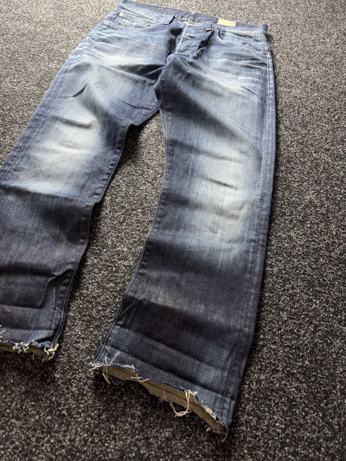 G-Star 00s G-Star 3301 Distressed Raw Hem Y2K SK8 Jeans Fade Denim Size US 32 / EU 48 - 2 Thumbnail