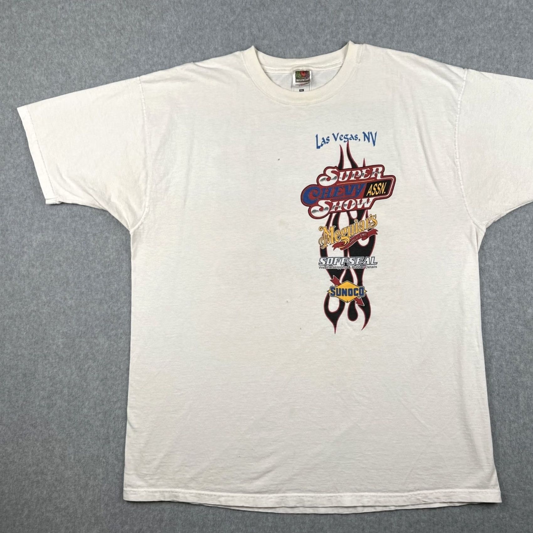 Fruit Of The Loom VINTAGE Fruit Of The Loom T-Shirt White XXL Car USA 2002 Las Vegas Super Chevy Show Mens Size US XXL / EU 58 / 5 - 3 Thumbnail