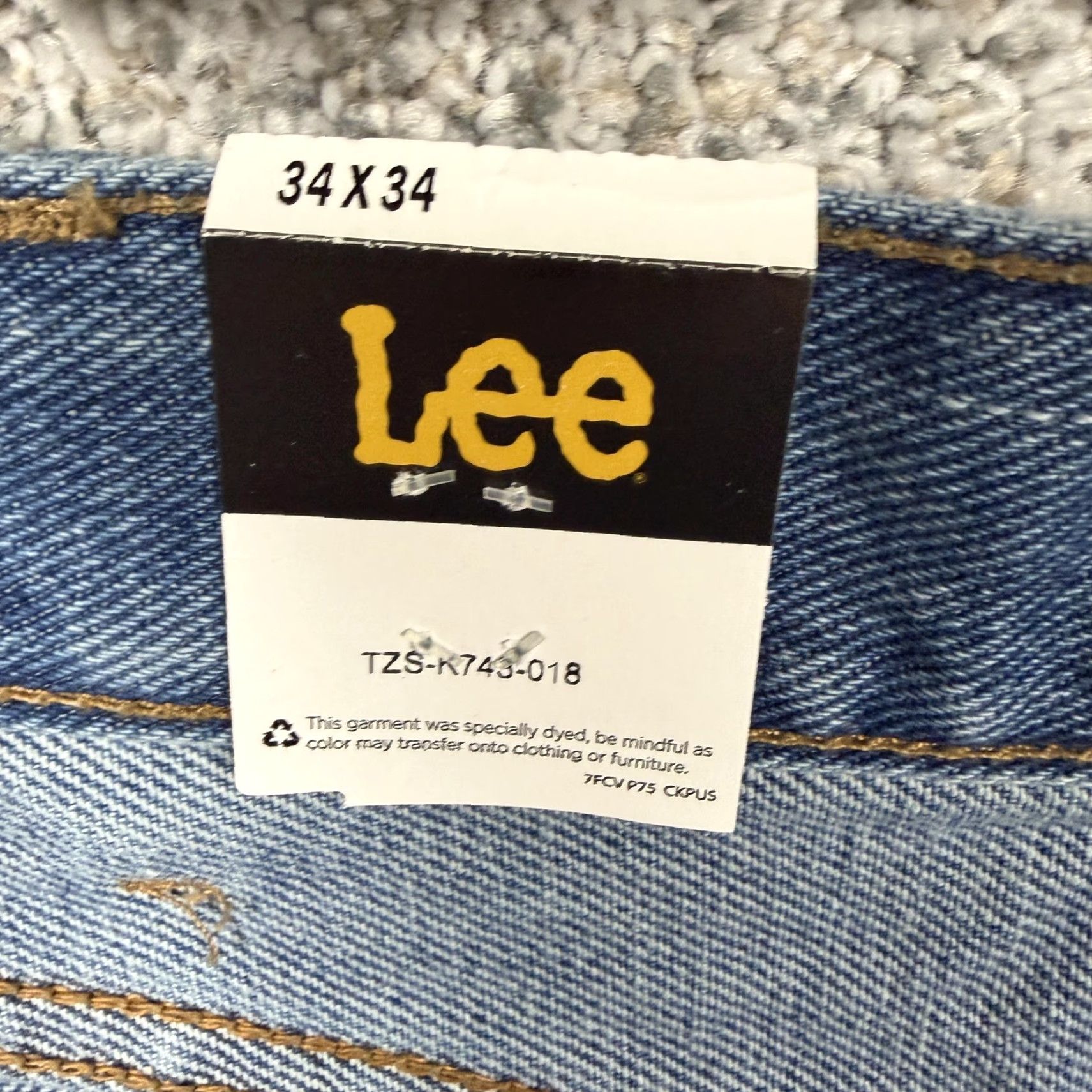 Lee Lee Relaxed Fit Jeans Mens 34x33.5 Blue Denim Straight Leg Stonewash Normcore Cotton 5-Pocket Men Spring Summer Fall Winter Jeans Mens Size US 34 / EU 50 - 7 Thumbnail