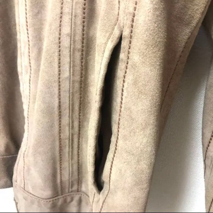Gucci GUCCI Suede Leather Single Rider Jacket Beige 48 Size US M / EU 48-50 / 2 - 6 Thumbnail