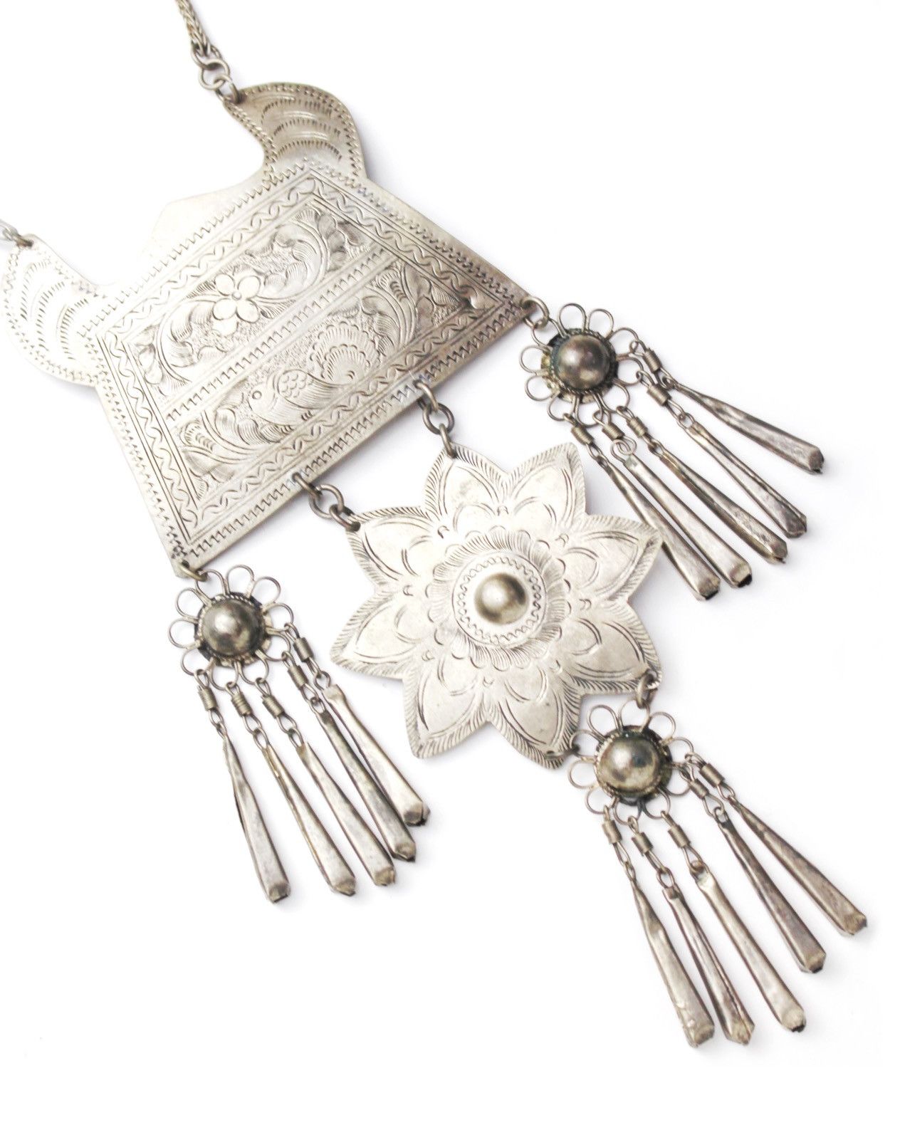 Vintage 1960S VIETNAMESE INDOCHINE HAND-ENGRAVED ETHNIC SILVER Size ONE SIZE - 3 Thumbnail