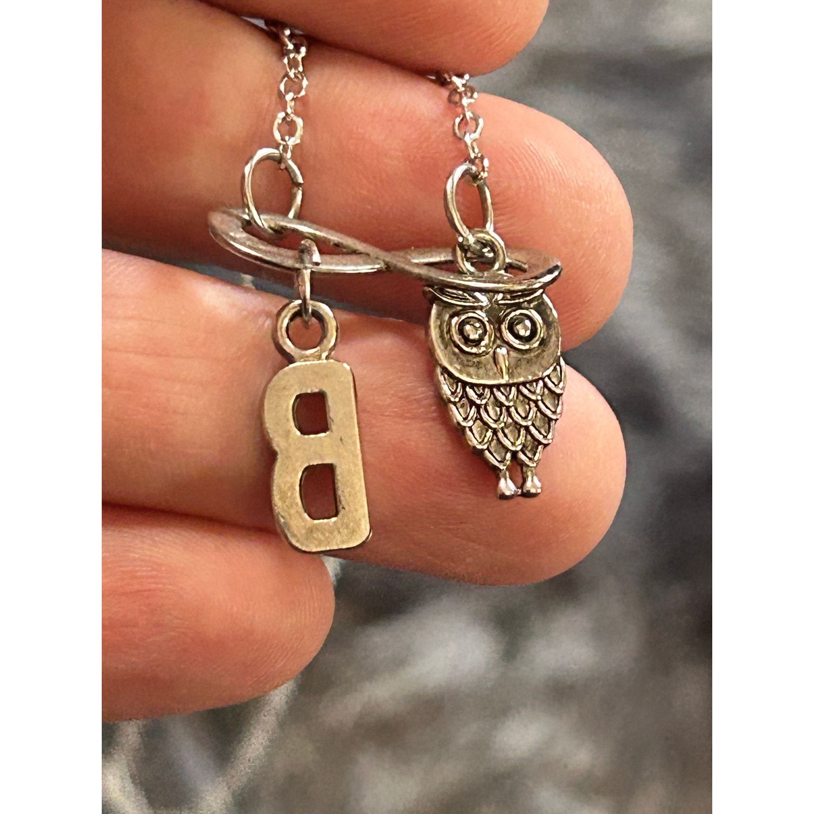 Jewelry Infinity owl & initial “B” charm slider 750 necklace Size ONE SIZE - 10 Thumbnail