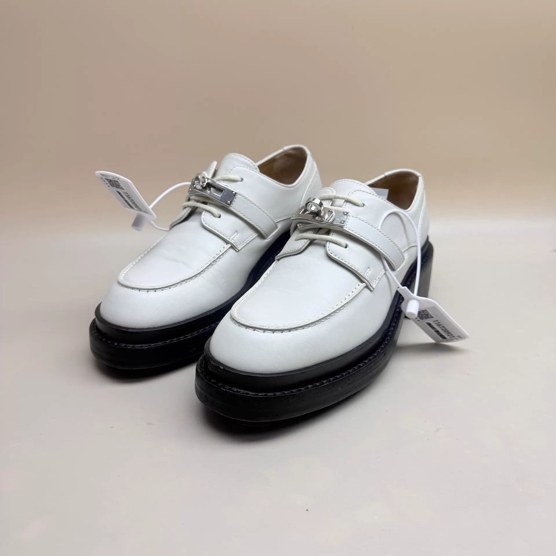 Hermes Hermes Kelly Silver Buckle Platform Loafer 36 (99 New) Size US 5.5 / IT 35.5 - 1 Thumbnail