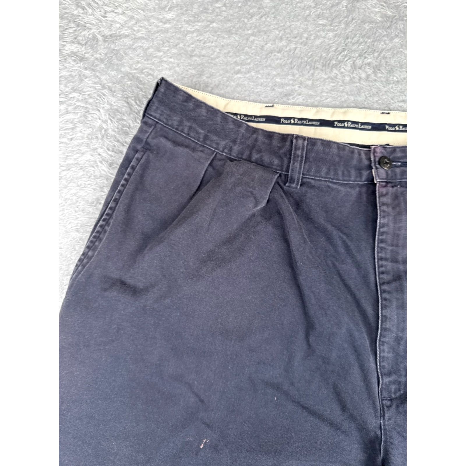 Polo Ralph Lauren VINTAGE Polo Ralph Lauren Chino Shorts Men 40 Blue Pleated 9in Inseam Cotton Casual Workwear Size US L / EU 52-54 / 3 - 4 Thumbnail