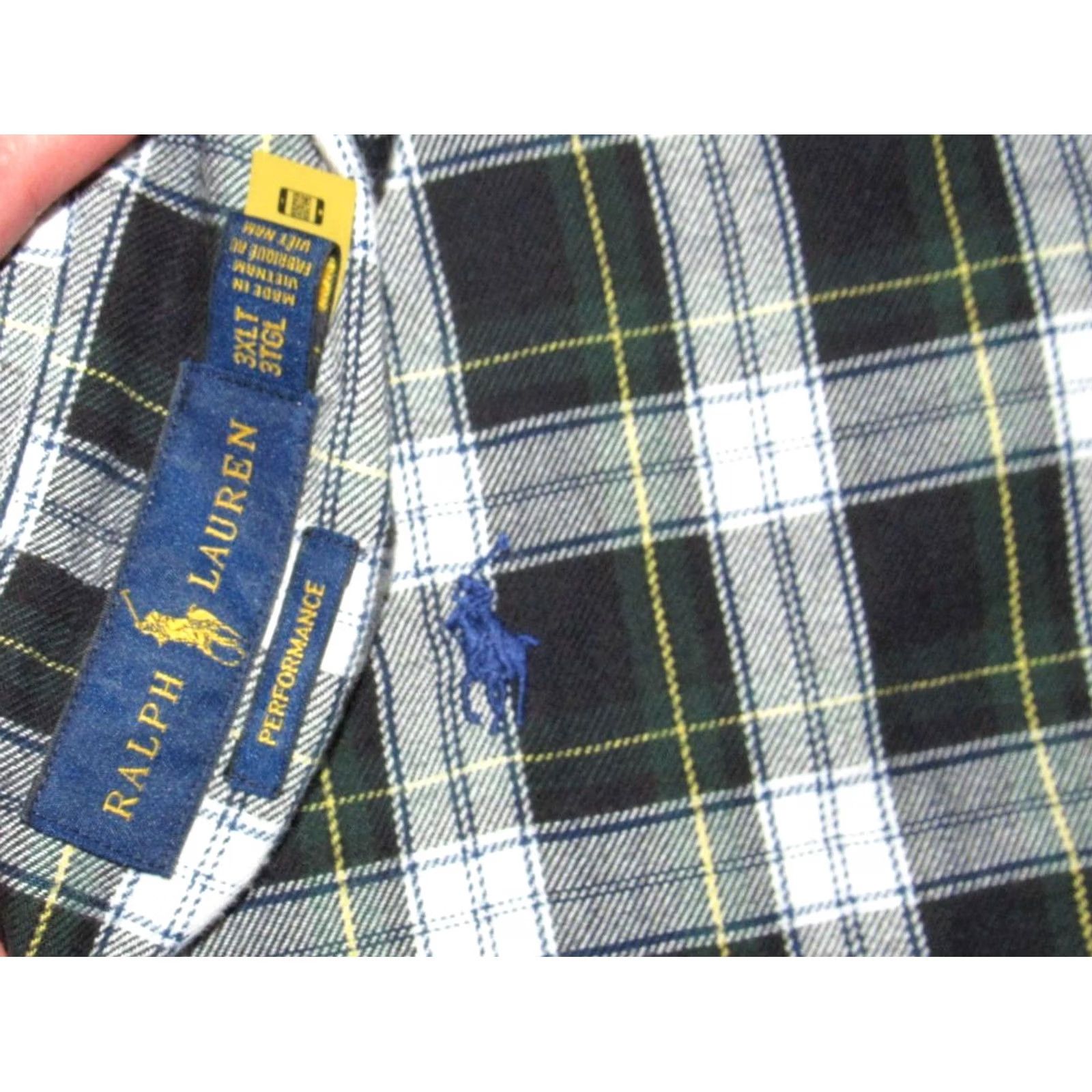 Ralph Lauren RALPH LAUREN Button-Up Shirt 3XLT Long Sleeve Plaid Green Blue (Men) Size US XXL / EU 58 / 5 - 3 Thumbnail