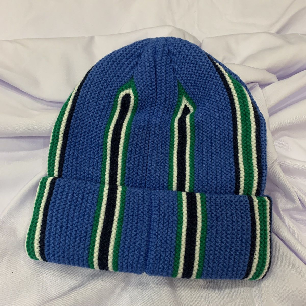 Stussy × Vintage Stussy Vertical Stripe Cuff Beanie Size ONE SIZE - 3 Thumbnail