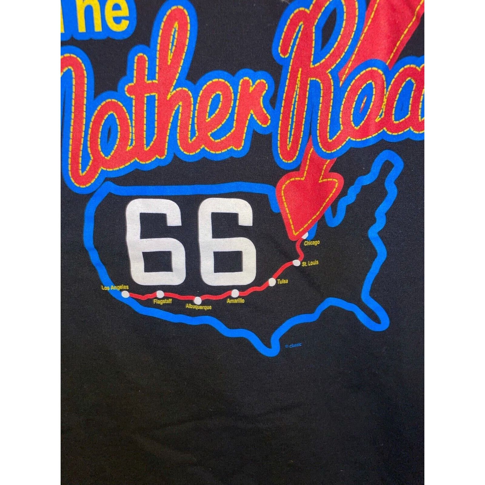 Gildan Route 66 Shirt Get Your Kicks Mother Road USA Black L Tee Size US L / EU 52-54 / 3 - 5 Thumbnail
