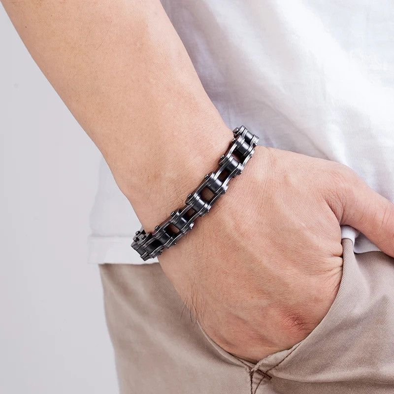 Jewelry Vintage Bicycle Chain Wide Bracelet Punk Gothic Rock Size ONE SIZE - 1 Thumbnail