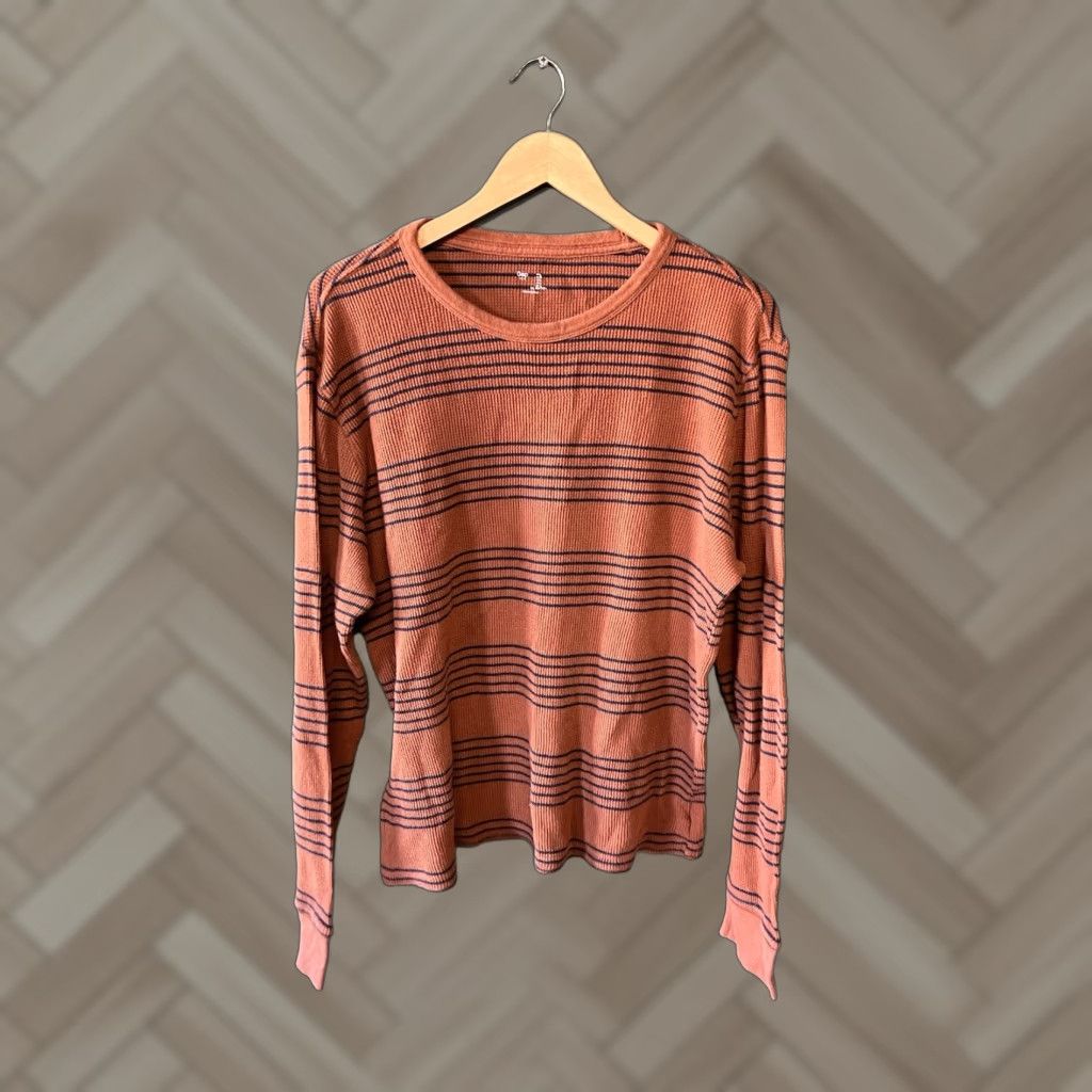 Gap Gap T-Shirt Womens Long Sleeve Orange Striped Size L Size L / US 10 / IT 46 - 1 Thumbnail