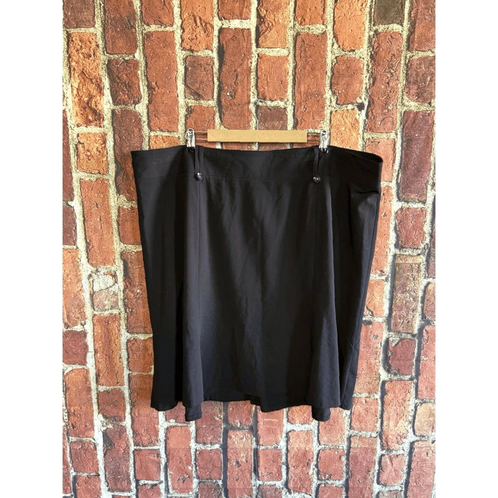 Vintage Lane Bryant Womens Black Skort A-Line Plus Size 28 Skirt Knee Length Lined Size 28" / US 6 / IT 42 - 2 Thumbnail