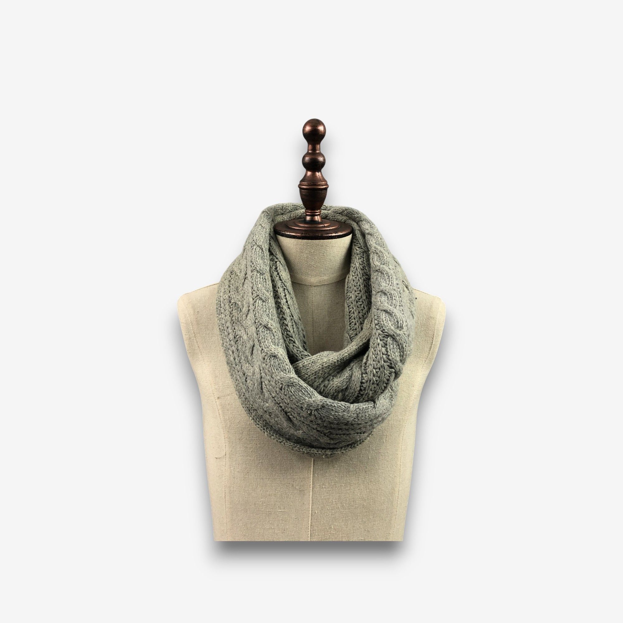 Homespun Knitwear Vintage Ships Infinity Scarf Cable Knit Ribbed Wool Scarves. Size ONE SIZE - 1 Thumbnail
