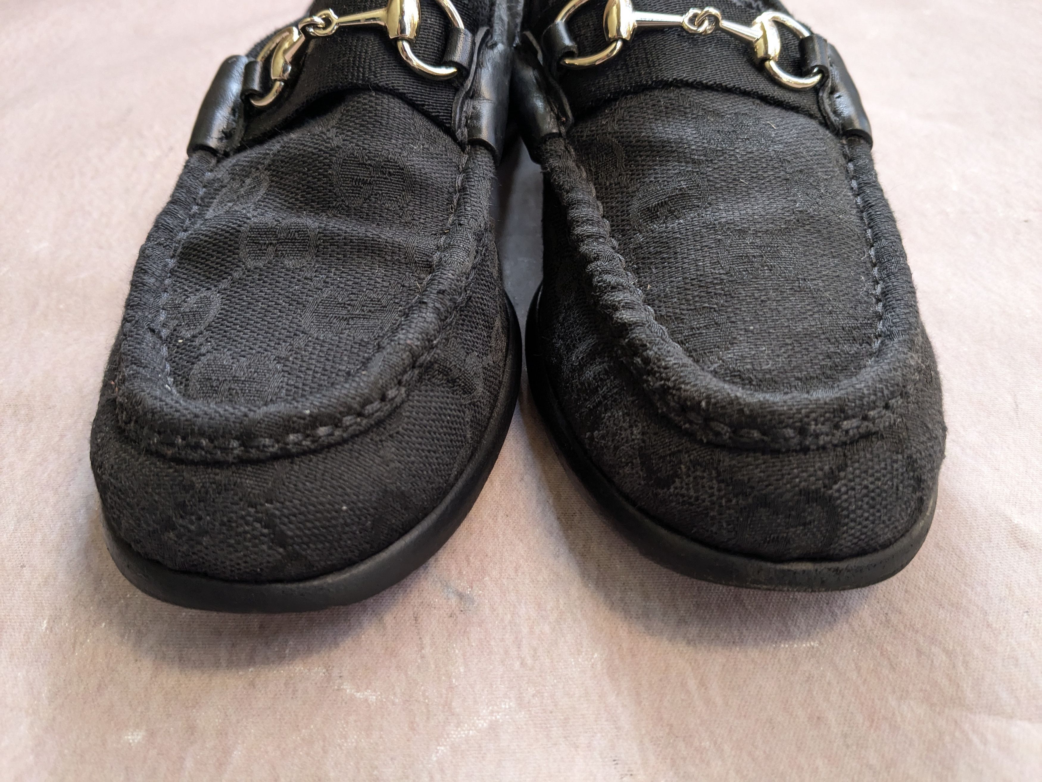 Gucci Gucci Horsebit Loafers Black Monogram Canvas Logo 7 B Size US 7 / IT 37 - 2 Thumbnail