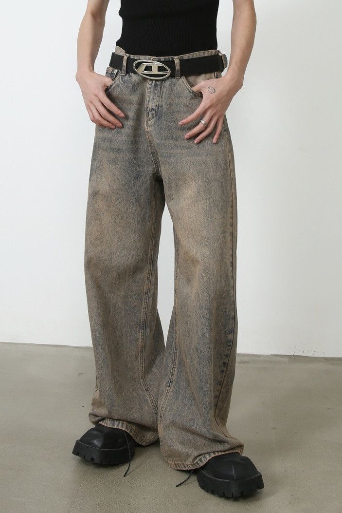 Japanese Brand × Jean Vintage washed distressed oversize jeans Size US 32 / EU 48 - 2 Thumbnail