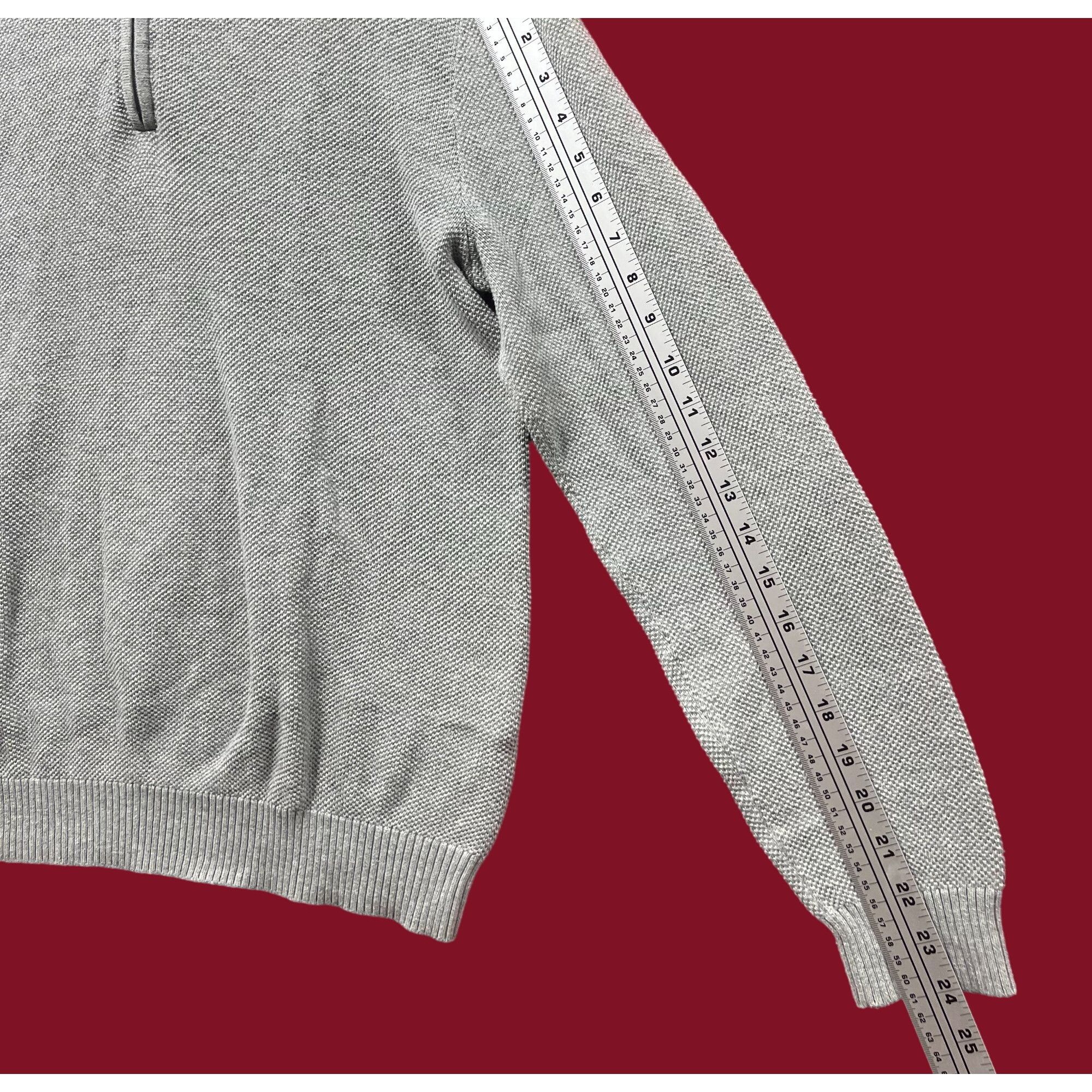 Club Room Club Room - Men's Quarter-Zip Textured Cotton Sweater - Gray Size US M / EU 48-50 / 2 - 8 Thumbnail