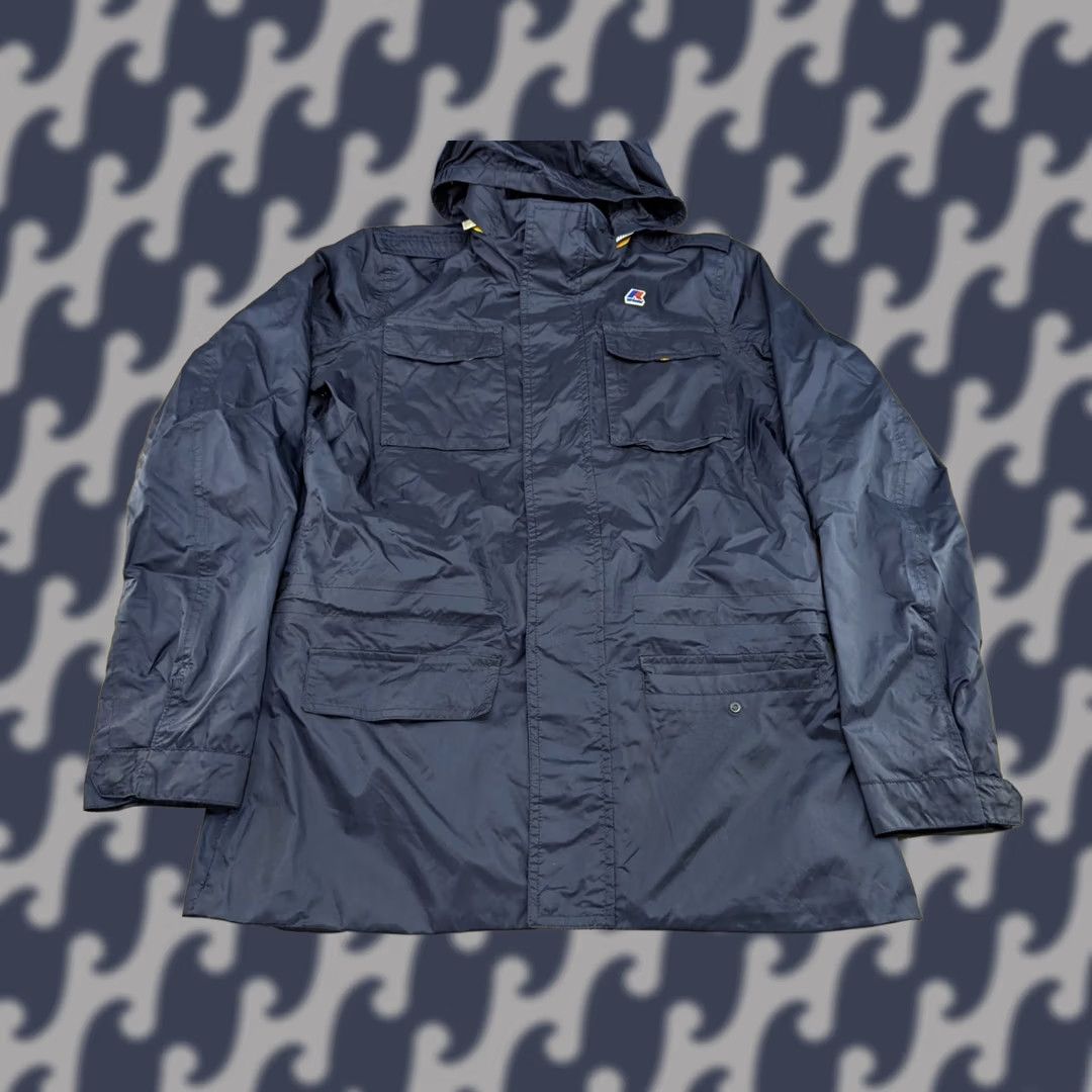 K-Way K-WAY Manfield Jacket Mens Size S Blue Hoodie Waterproof Nylon Windbreaker Outdoor Rain Zip Front Pockets Full Zip Hooded Vintage No Size US S / EU 44-46 / 1 - 1 Thumbnail
