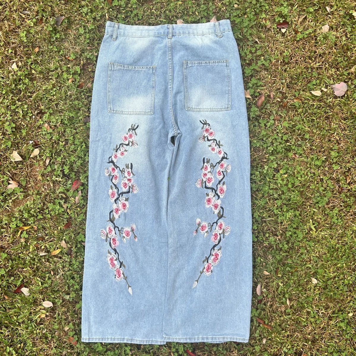 Japanese flower denim