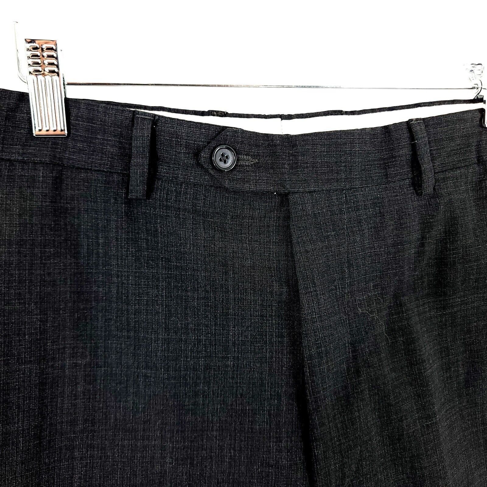 Santorelli Santorelli New Romeo Wool Italy Flat Front Mid Rise Gray Che Size 34R - 2 Thumbnail