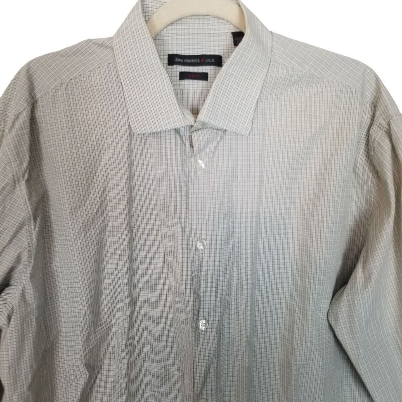 John Varvatos John Varvatos Mens Plaid Dress Shirt 32/33 Designer Career Size US XXL / EU 58 / 5 - 2 Thumbnail