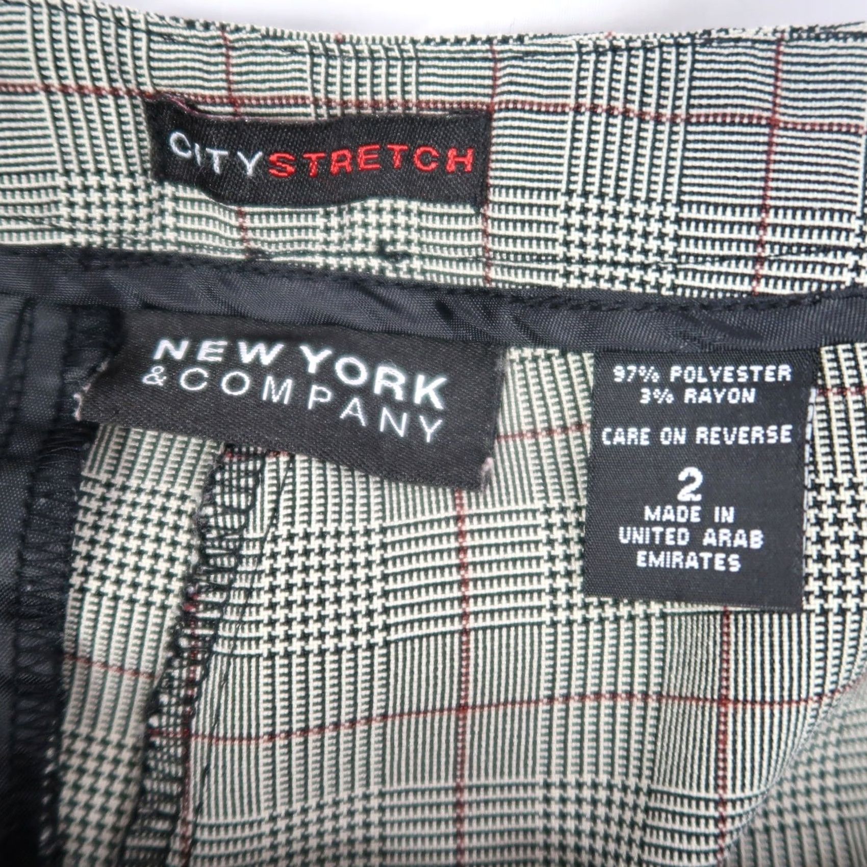 Vintage VINTAGE New York & Company Grey Plaid Straight Leg Pants 2 Women Workwear 90s Size 26" / US 2 / IT 38 - 4 Thumbnail