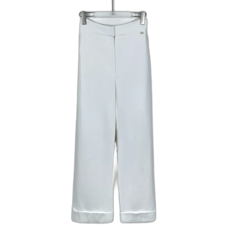 Chanel White WideLeg Casual Pants -2505 Size US 38 / EU 54 - 1 Thumbnail