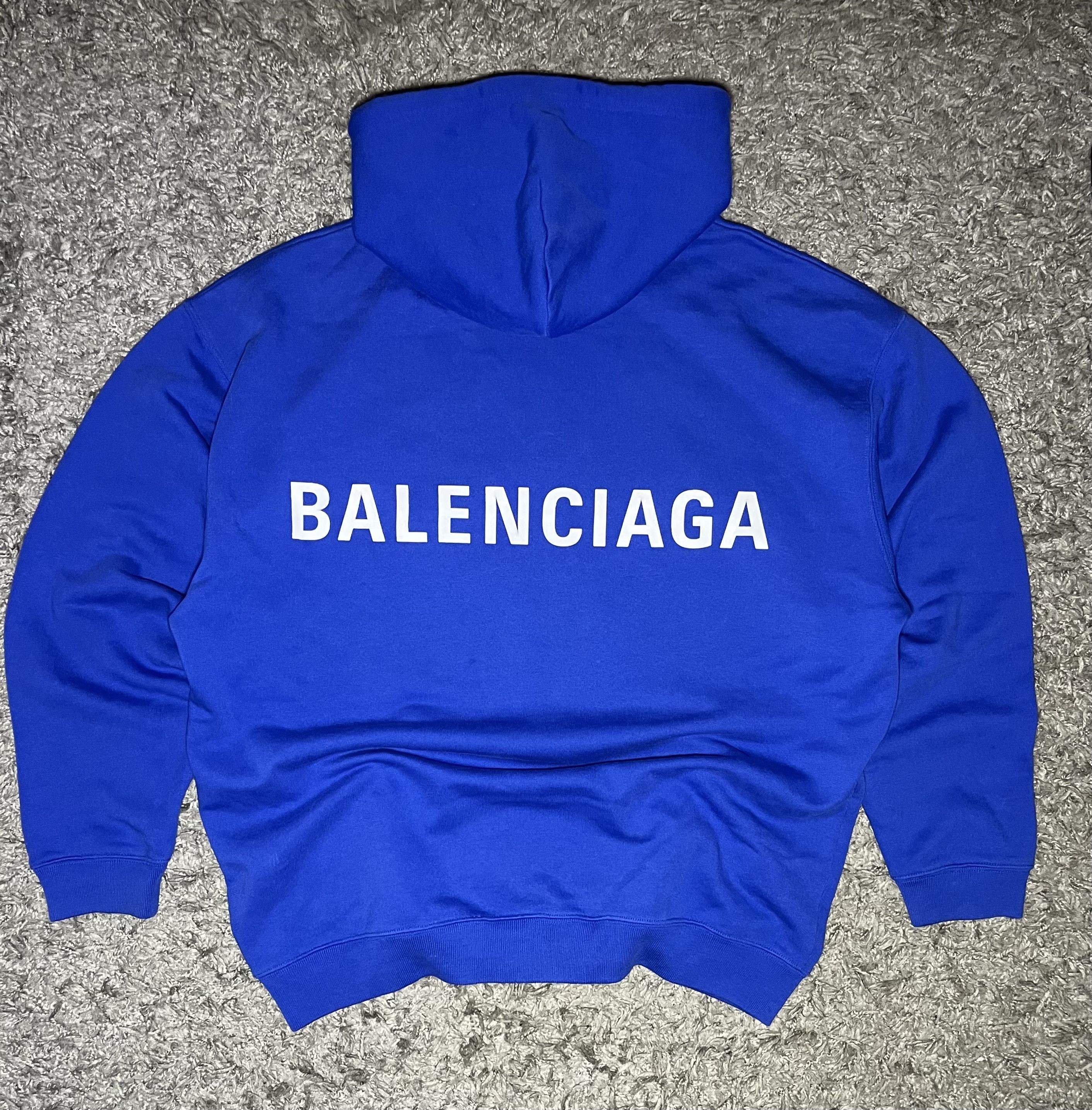 Balenciaga Balenciaga Big Logo Hoodie Blue Size US L / EU 52-54 / 3 - 1 Thumbnail