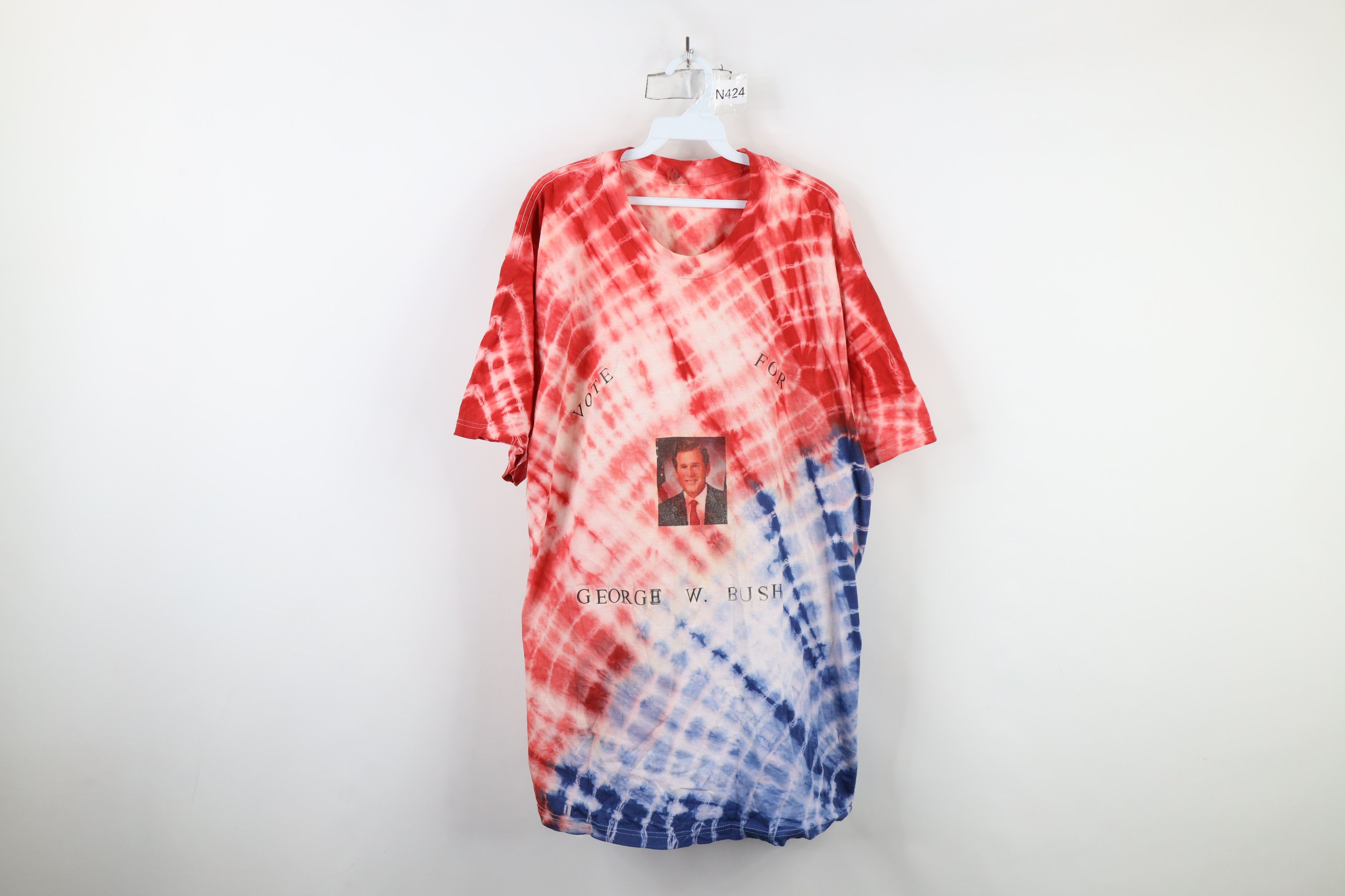 Vintage Vintage Y2K Vote For George W Bush Tie Dye T-Shirt Cotton Size US XXL / EU 58 / 5 - 1 Thumbnail