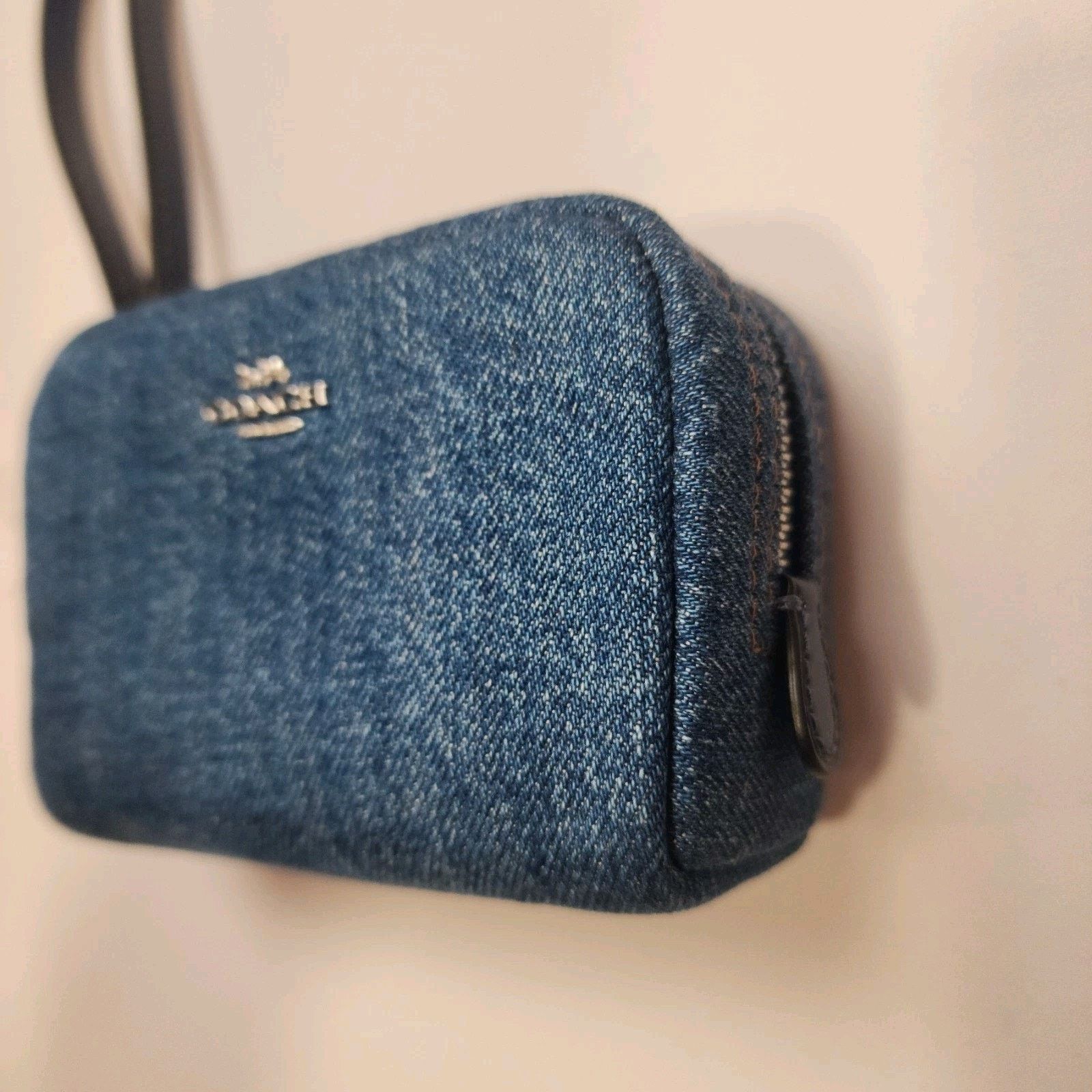 Coach NWT Coach CAP97 Pouch Wristlet IN denim/Silver/Indigo Size ONE SIZE - 3 Thumbnail