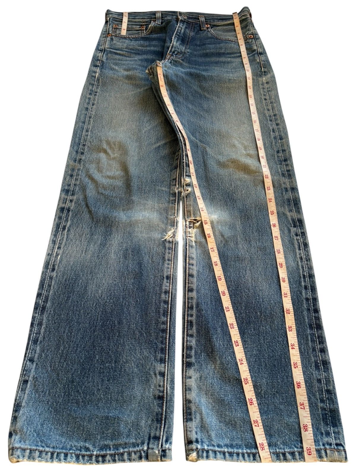 Levi's Vintage 80s Levis 502 Big E Selvedge Mud Wash Distress Jeans Size US 28 / EU 44 - 15 Thumbnail