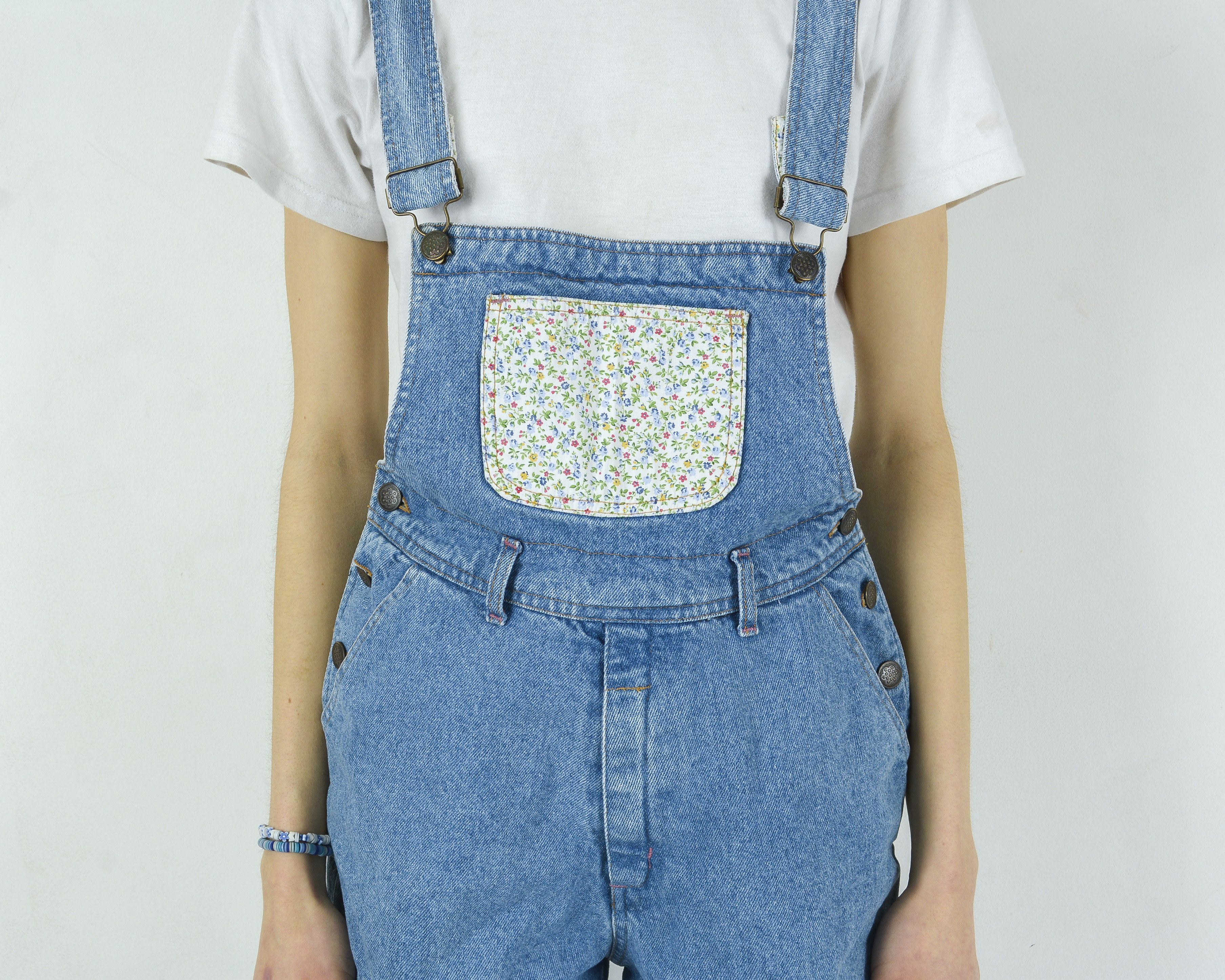 Other × Vintage Denim Shorts Overalls Jean Dungaree Jumpsuit Romper Playsuit Size 29" - 4 Thumbnail