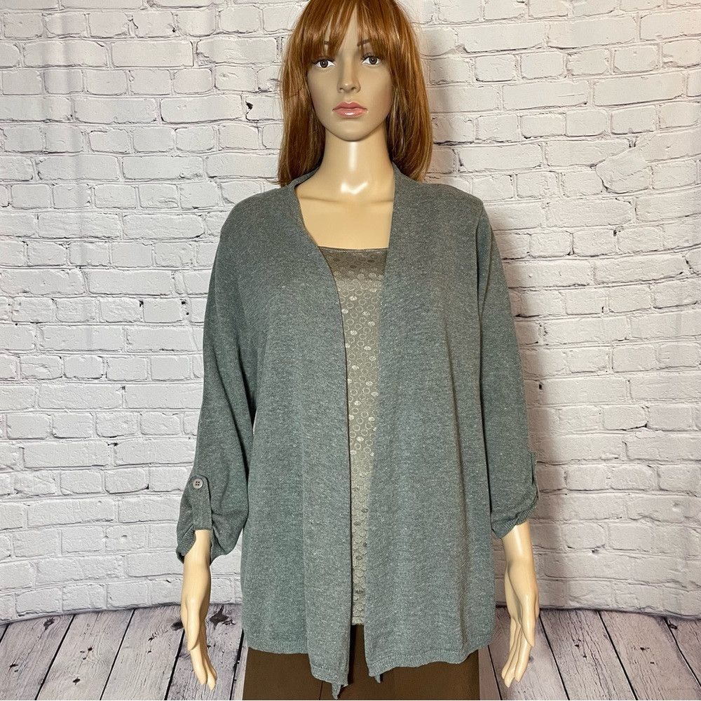 Other Elementz Grey Cardigan With Attached Tank Top Size M Size M / US 6-8 / IT 42-44 - 1 Thumbnail
