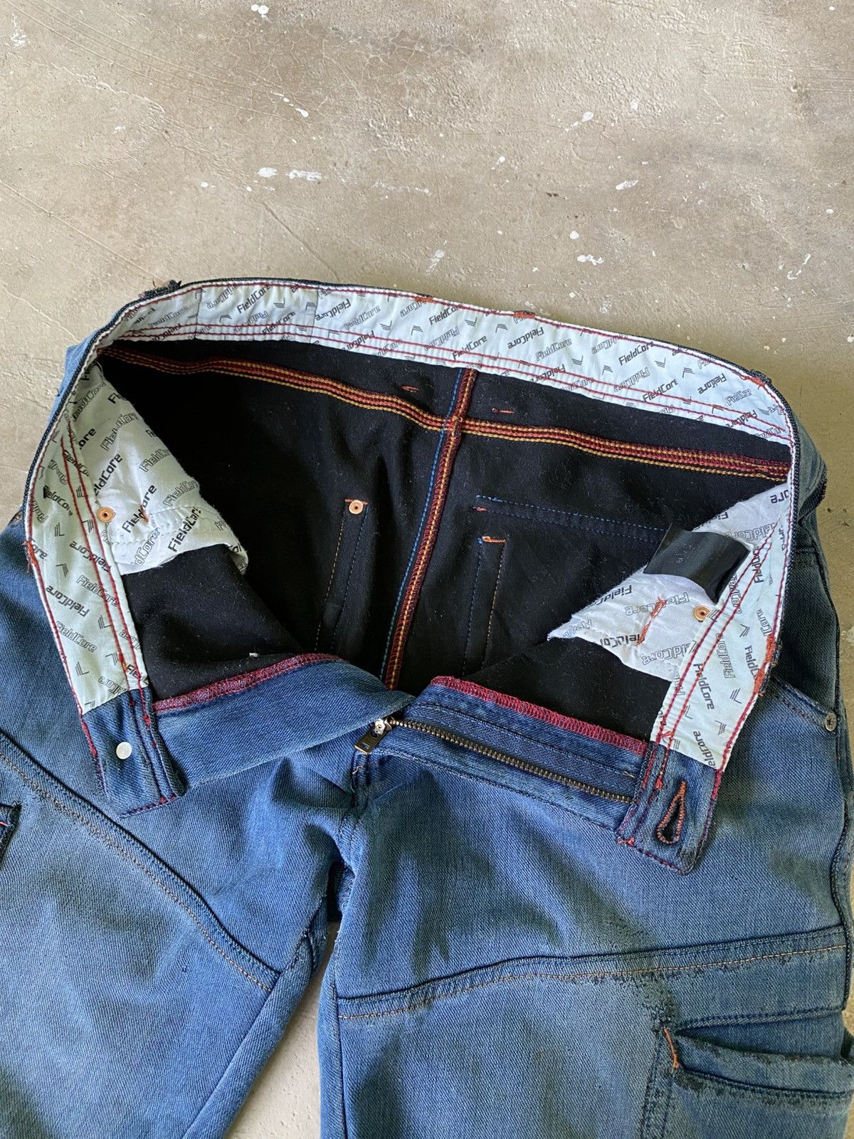 Japanese Brand FieldCore Multi Pocket 3D Cargo Denim Jeans Size US 33 - 4 Thumbnail