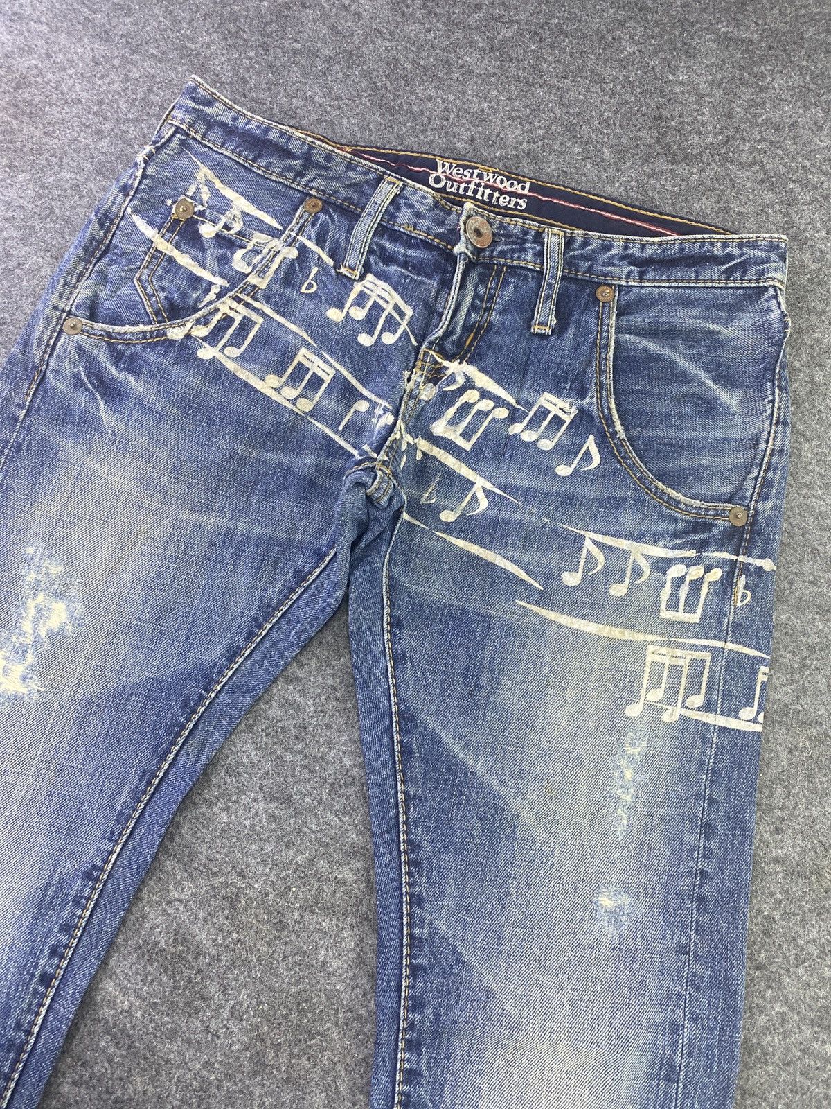 Japanese Brand Westwood Outfitters Distress Blue Wash Denim - J855 Size 31" - 5 Thumbnail