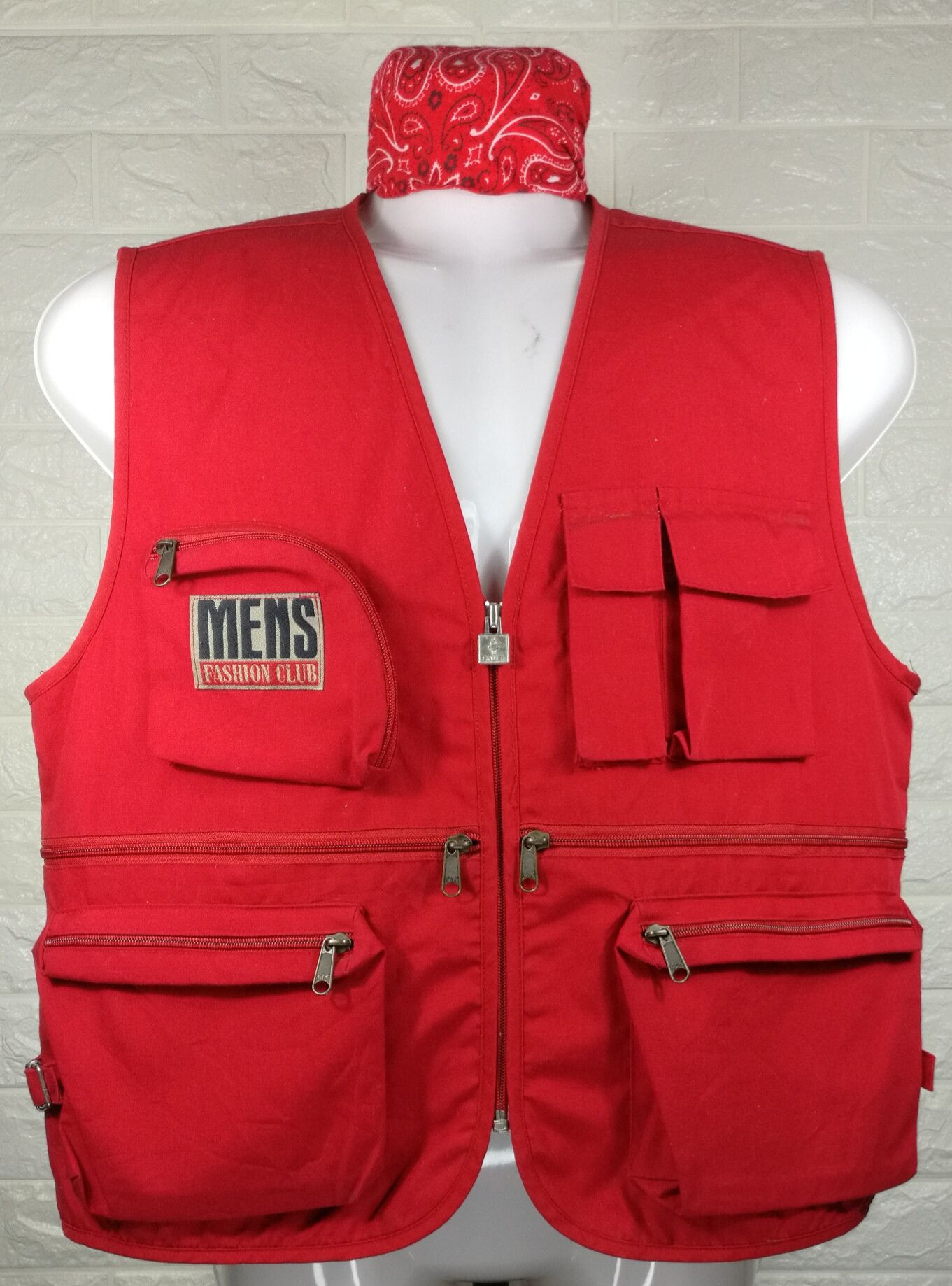 Vintage Mens Fashion Club Tactical Utility Multipocket Vest
