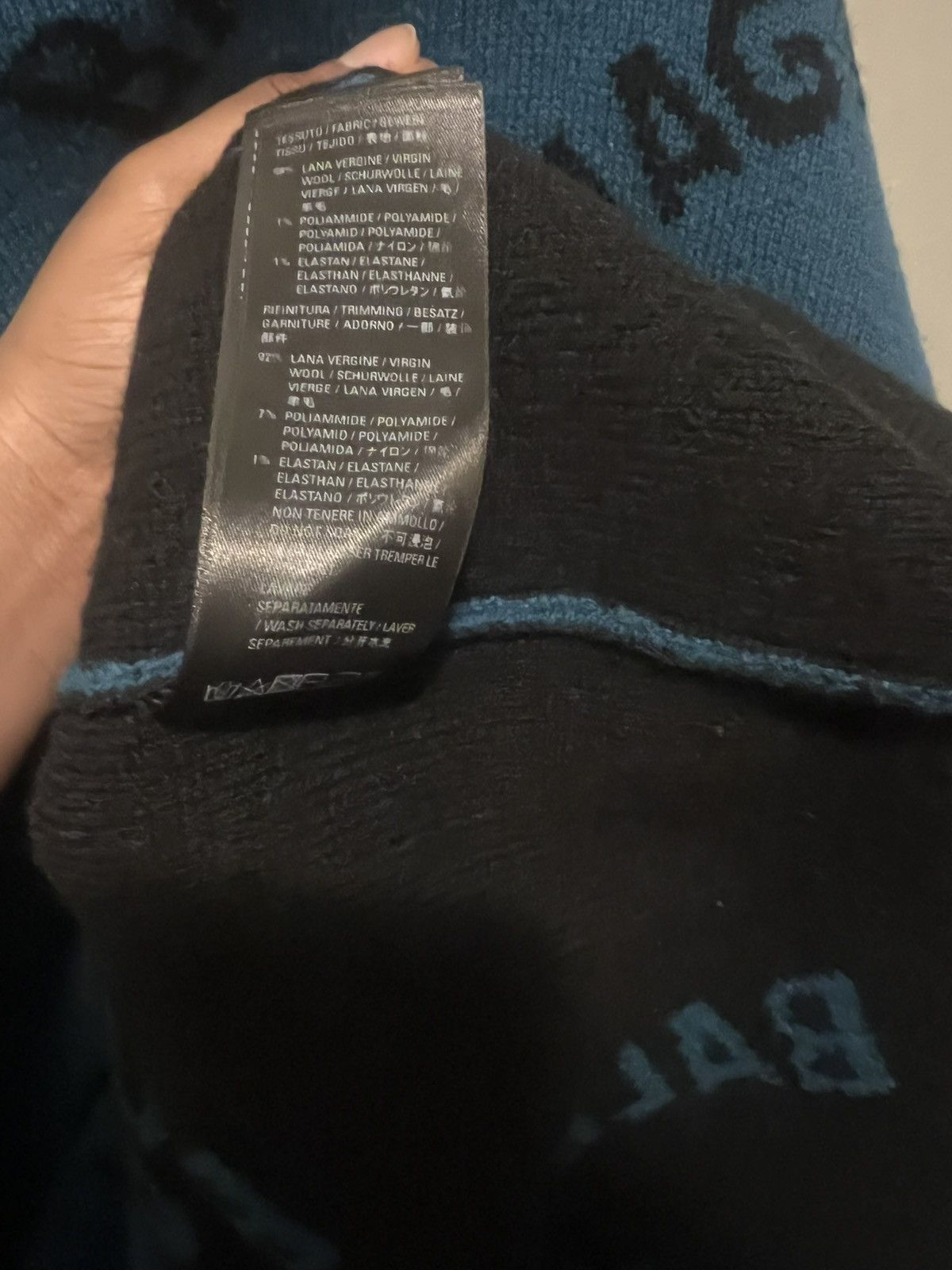 Balenciaga Balenciaga Knitwear 'Petrol Blue/Black' Size US S / EU 44-46 / 1 - 7 Thumbnail